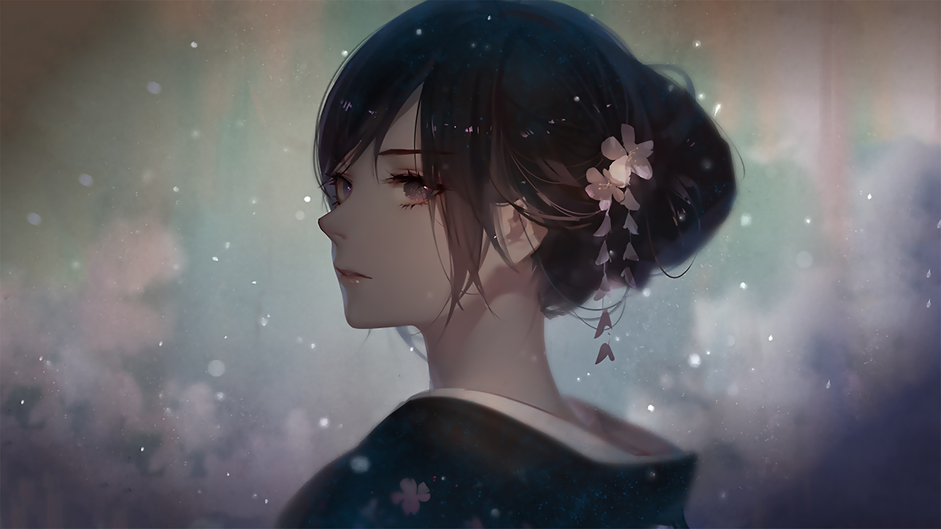 Wallpaper, 1920x1080 px, anime girls, brunette 1920x1080