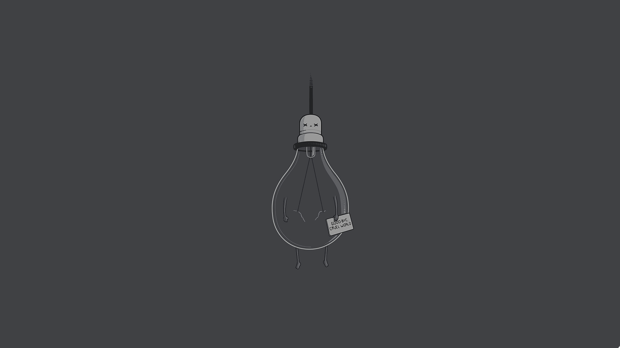 minimalism, simple, lightbulb, humor, dark humor Gallery HD Wallpaper