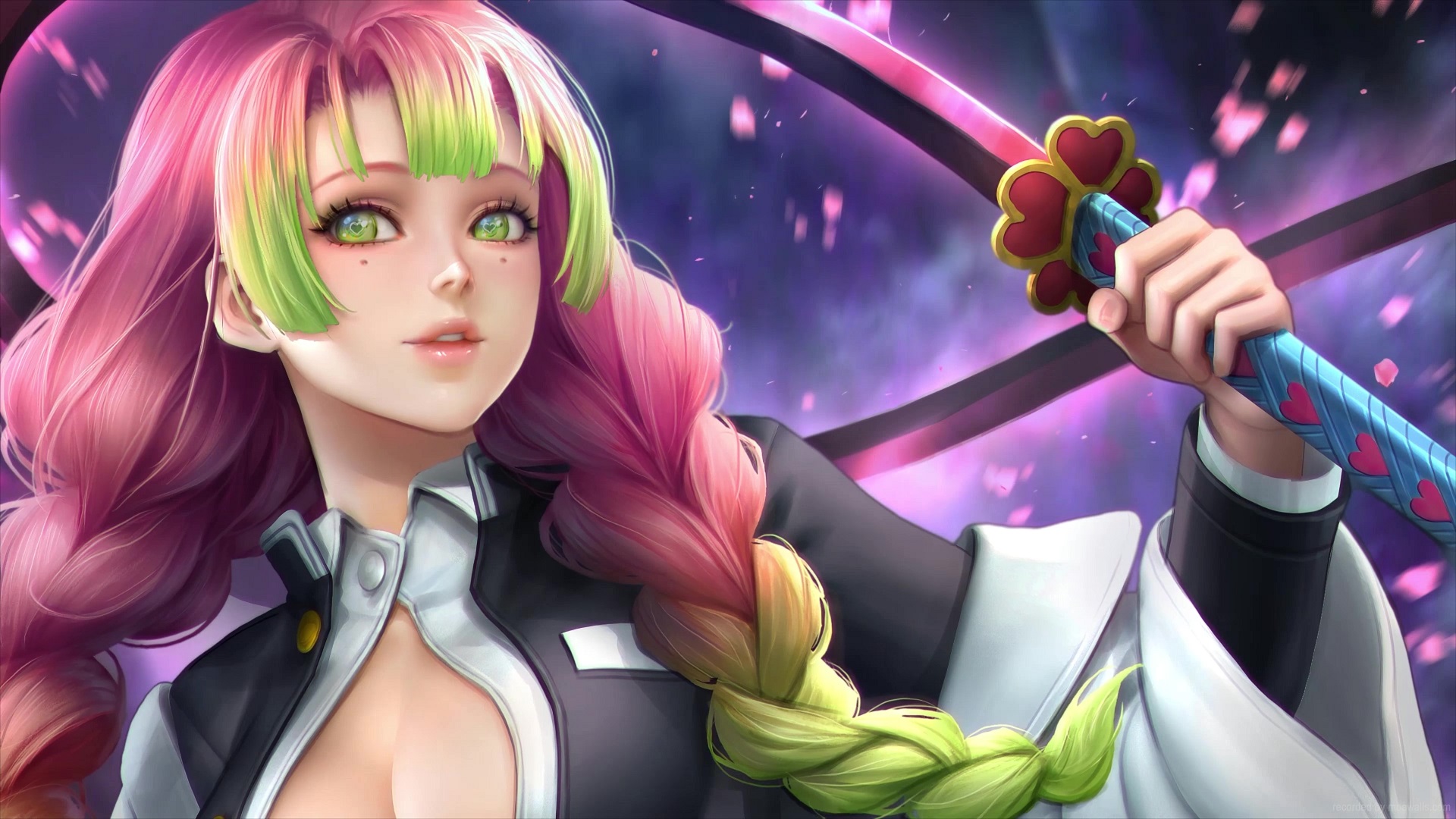 Mitsuri Kanroji Sakura Kimetsu No Yaiba Live Wallpaper