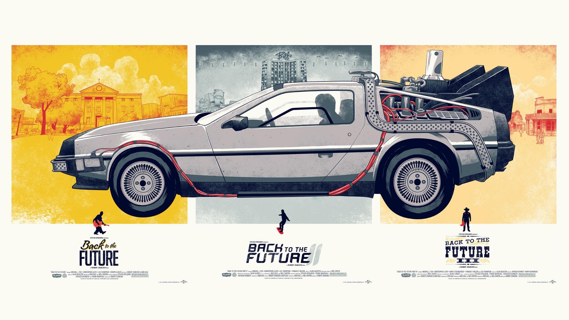 Wallpaper, Back to the Future, sports car, DeLorean, coupe, performance car, land vehicle, race car, automobile make, model car, delorean dmc 12 1920x1080