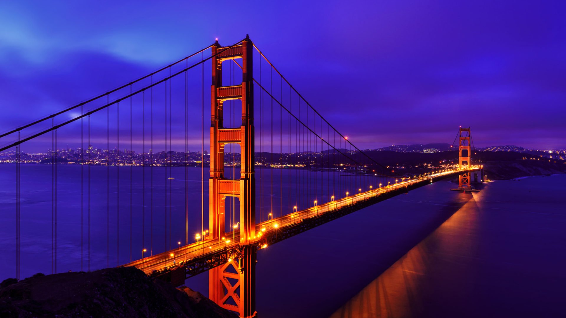 Golden Gate Bridge Blue Night Suspension Bridge In San Francisco California United States 4k Ultra Hd Wallpapers For Desktop And Mobile Phones : Wallpapers13
