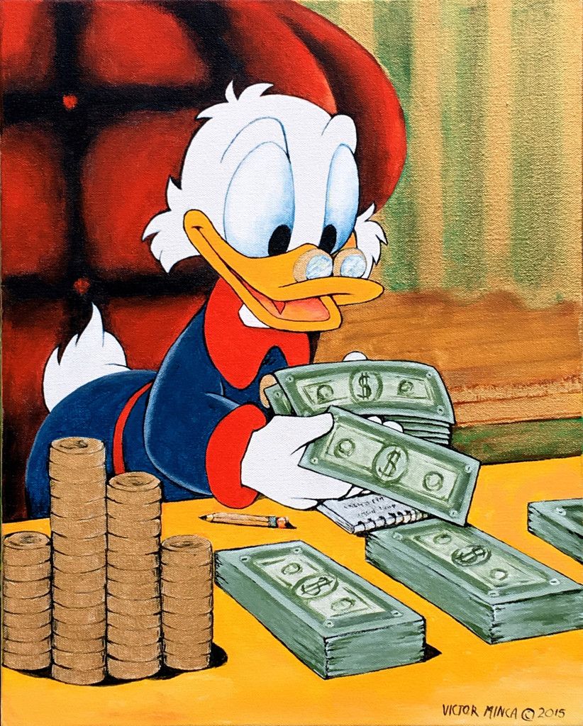 Scrooge Mcduck Counting Money