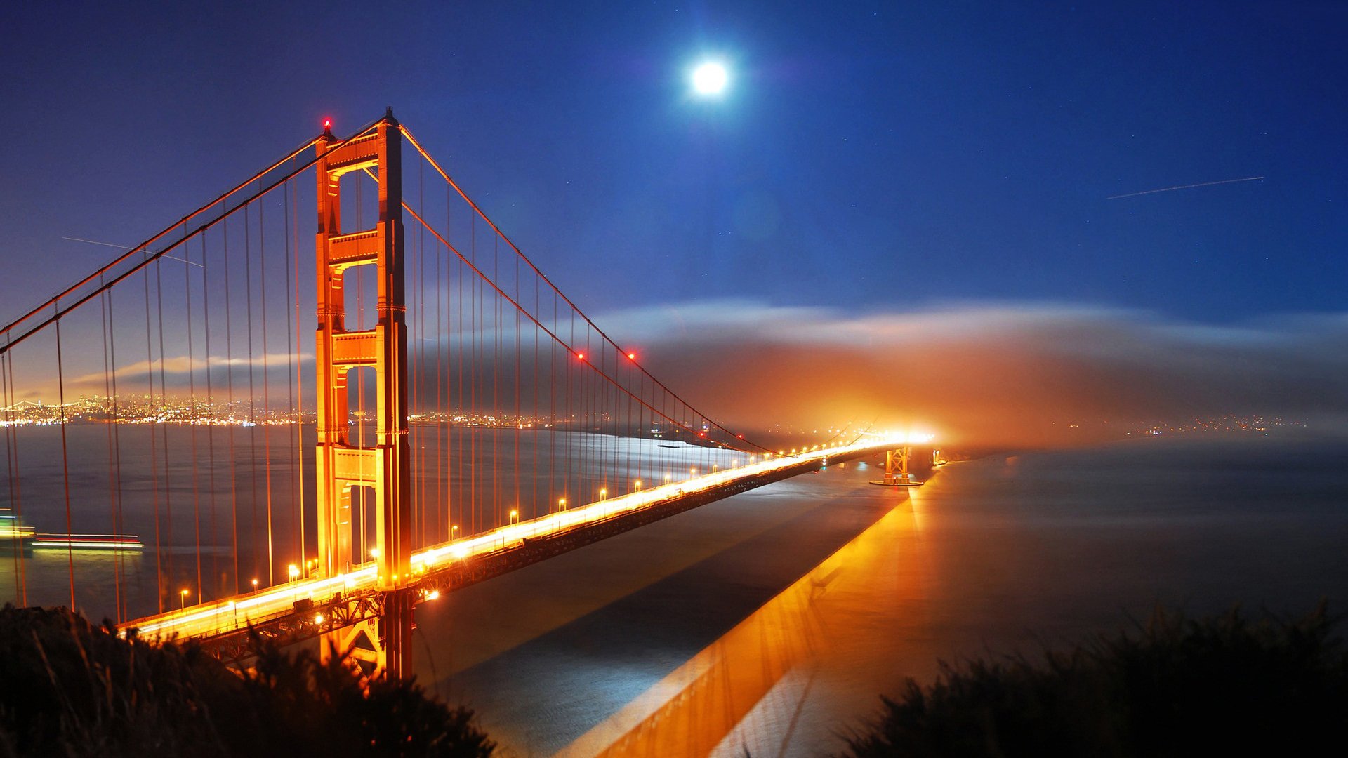 Desktop Wallpapers San Francisco's Golden Gate Bridge In Night, Hd Image, Picture, Background, Braxw7