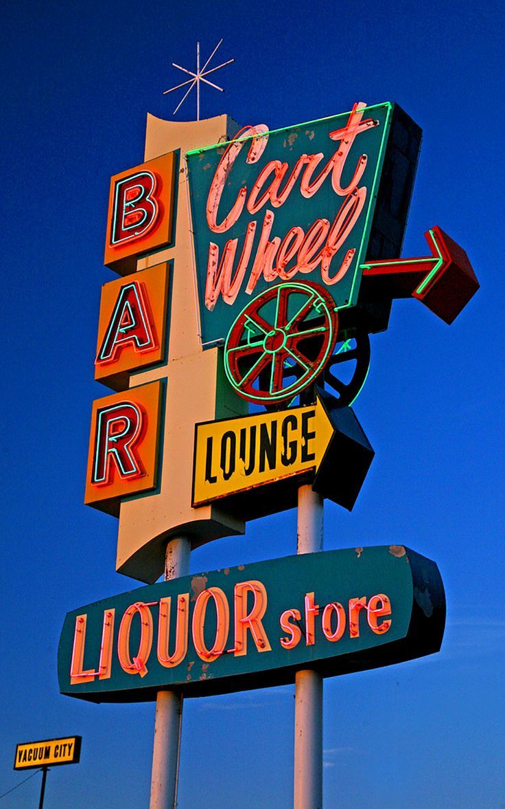 Image result for western style roadside signage. Vintage neon signs, Art collage wall, Picture collage wall