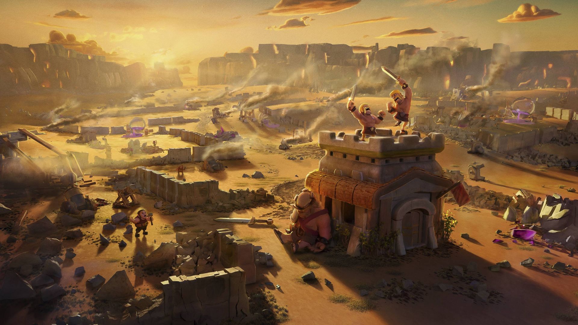 Desktop Wallpaper Clash Of Clans After War Mobile Game Wallpaper, HD Image, Picture, Background, Q5o1ty