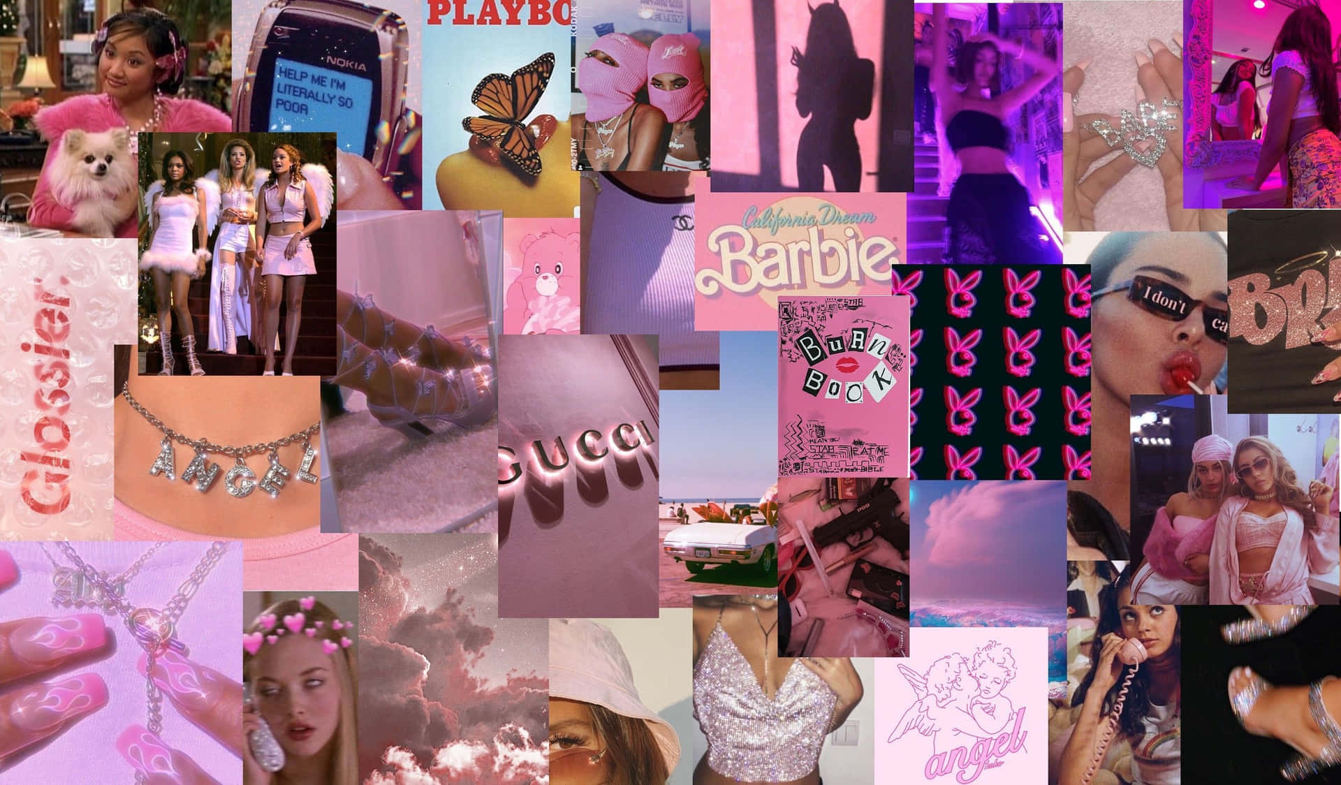 Download Pink Collage Barbie Girl Aesthetic Backgrounds Wallpapers
