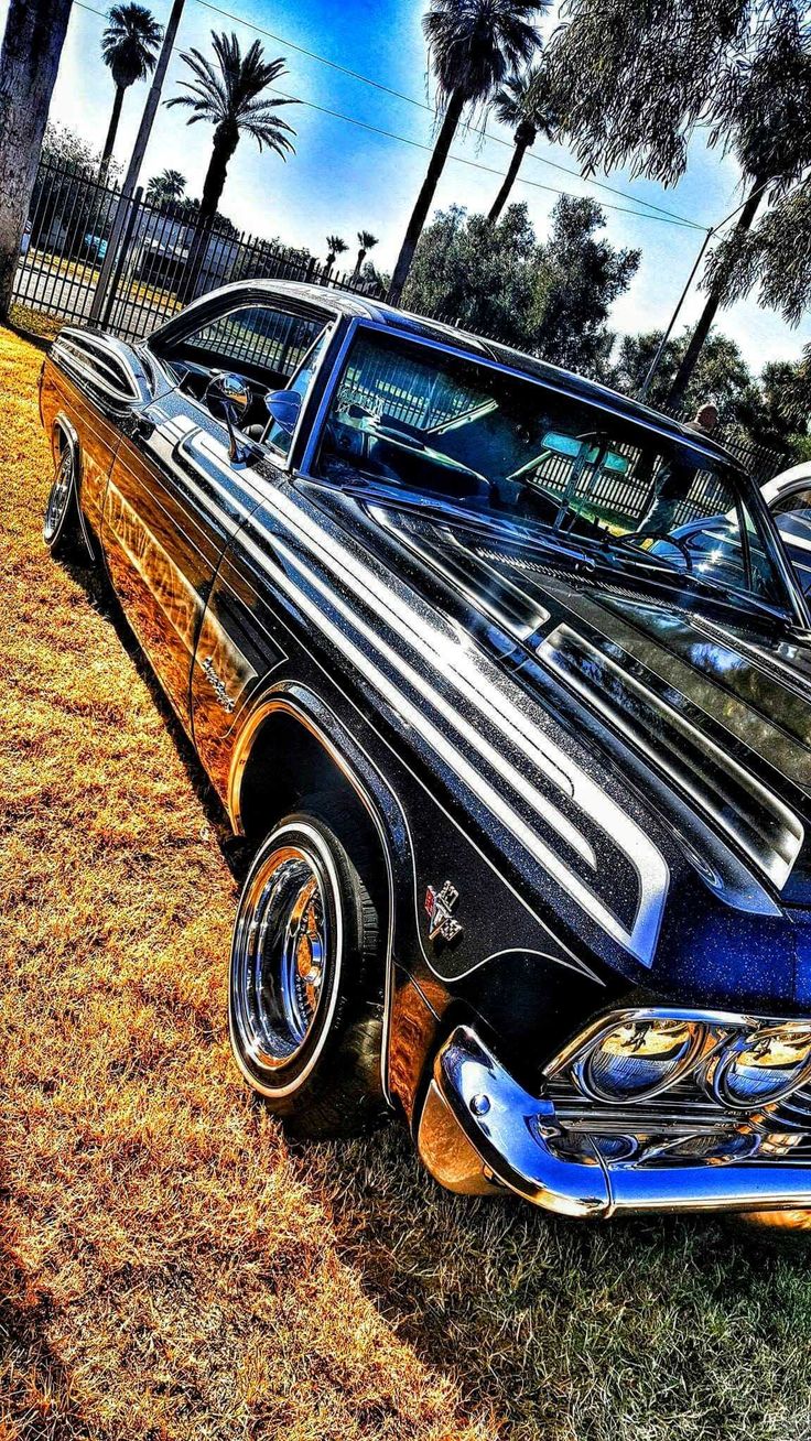 Lowrider Wallpaper Lowrider Wallpaper with the keywords Antique Car, car, Low Rider, Lowrider, Lowrider Car.. Old american cars, Lowriders, Impala car