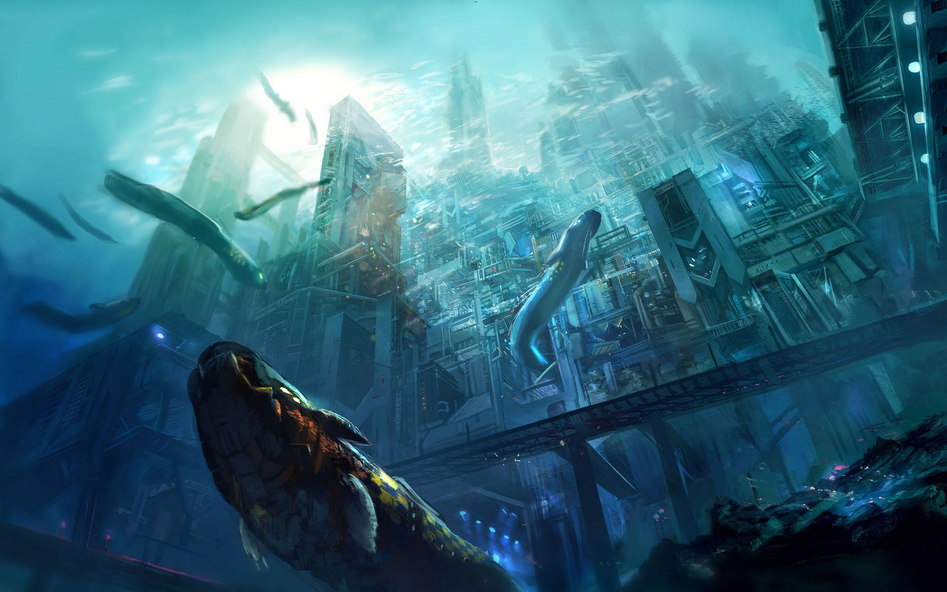 Download The depths of a mysterious underwater world Wallpaper