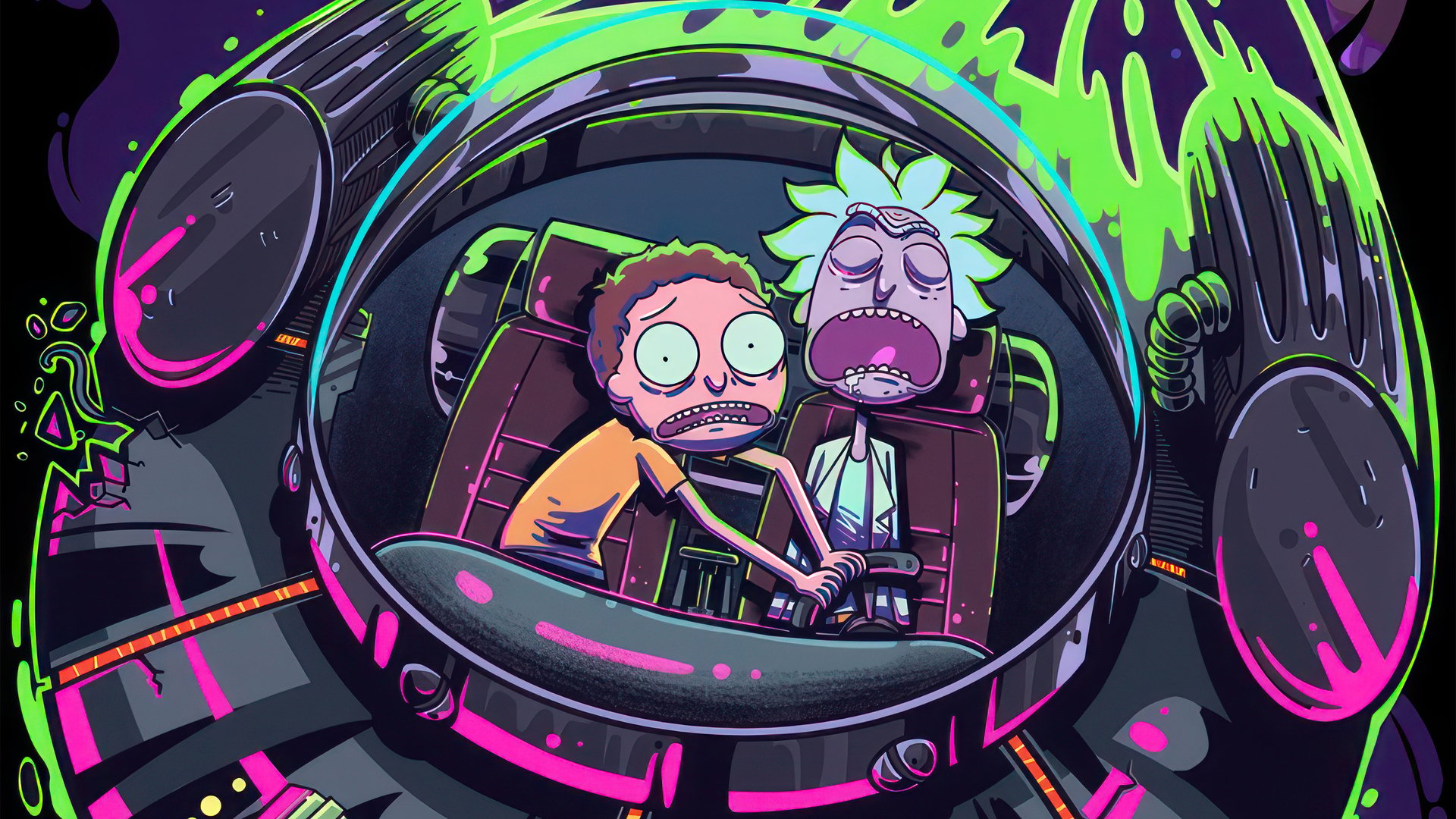 Rick And Morty Parallel Universe Live Wallpaper - MoeWalls