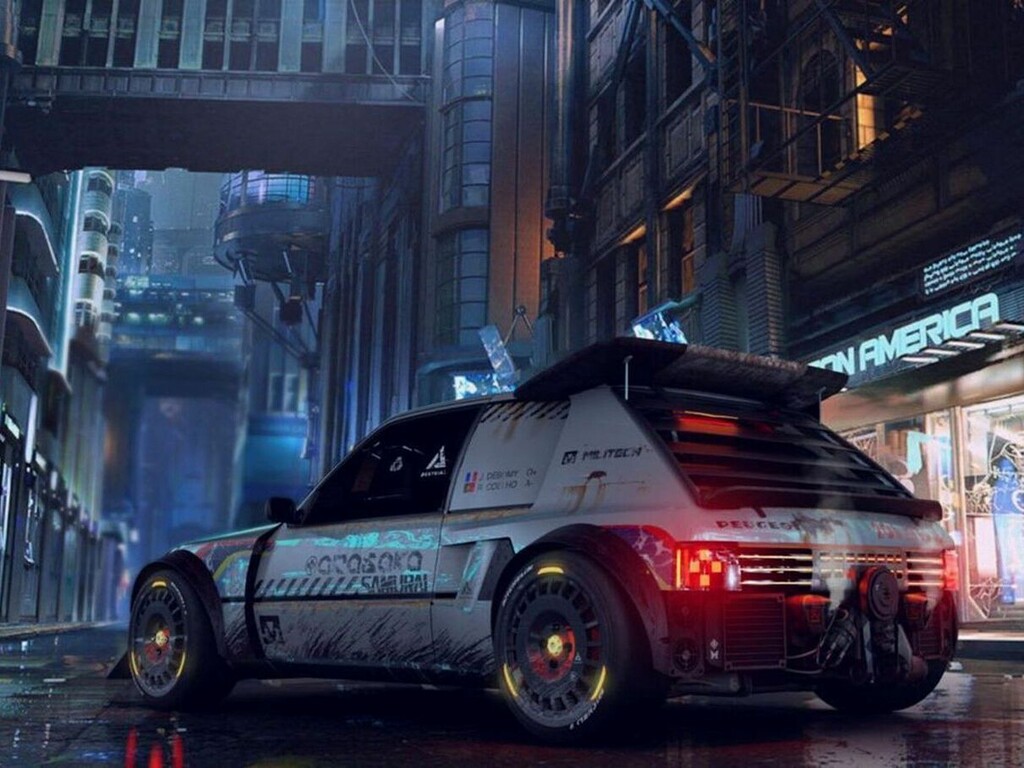 Peugeot 205 Turbo 16, une version Cyberpunk 2077 en image