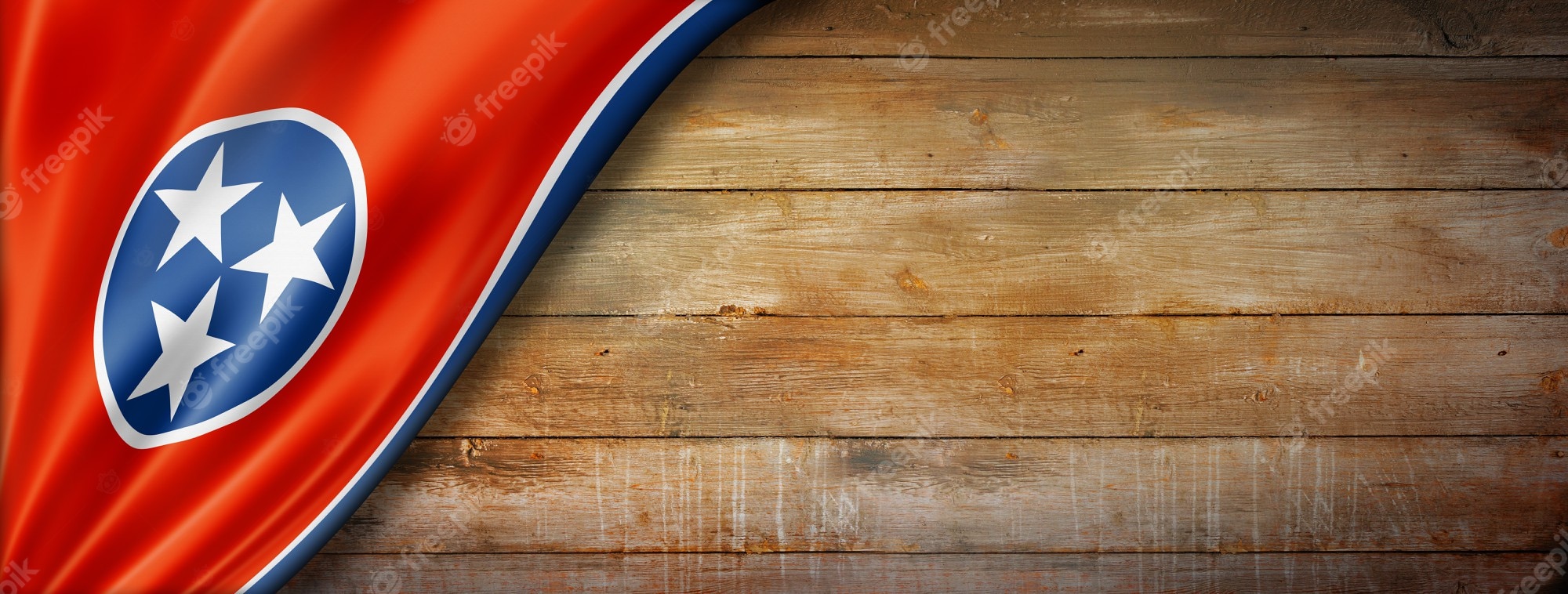 Premium Photo. Tennessee flag on old wood wall, usa. 3D illustration
