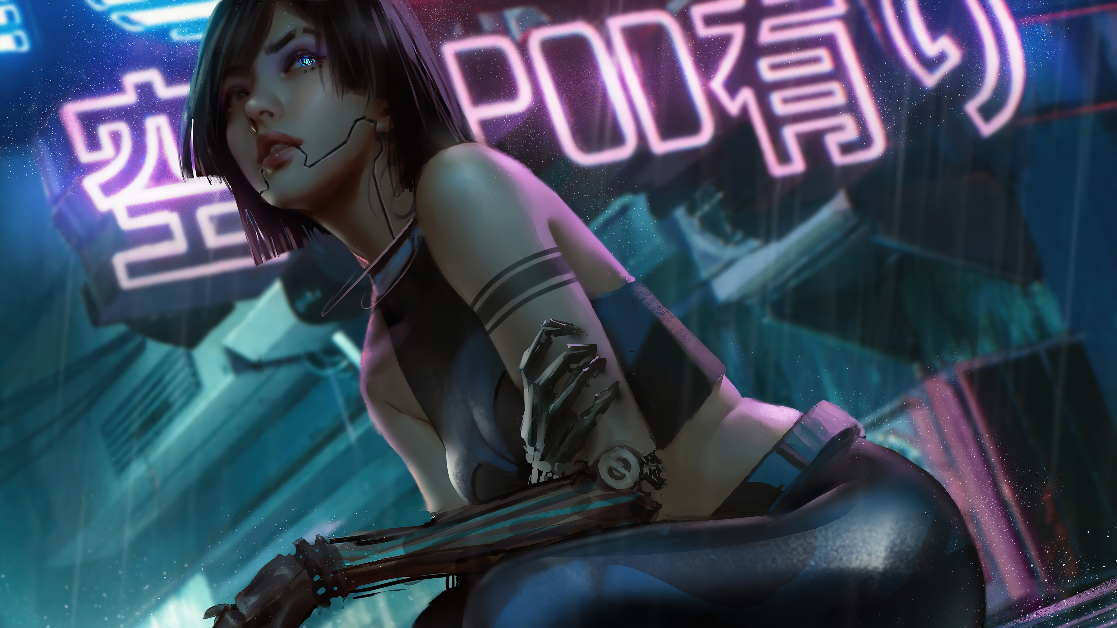 wallpaper, cyberpunk, girl, sci fi, art, 4k, HD Gallery HD Wallpaper