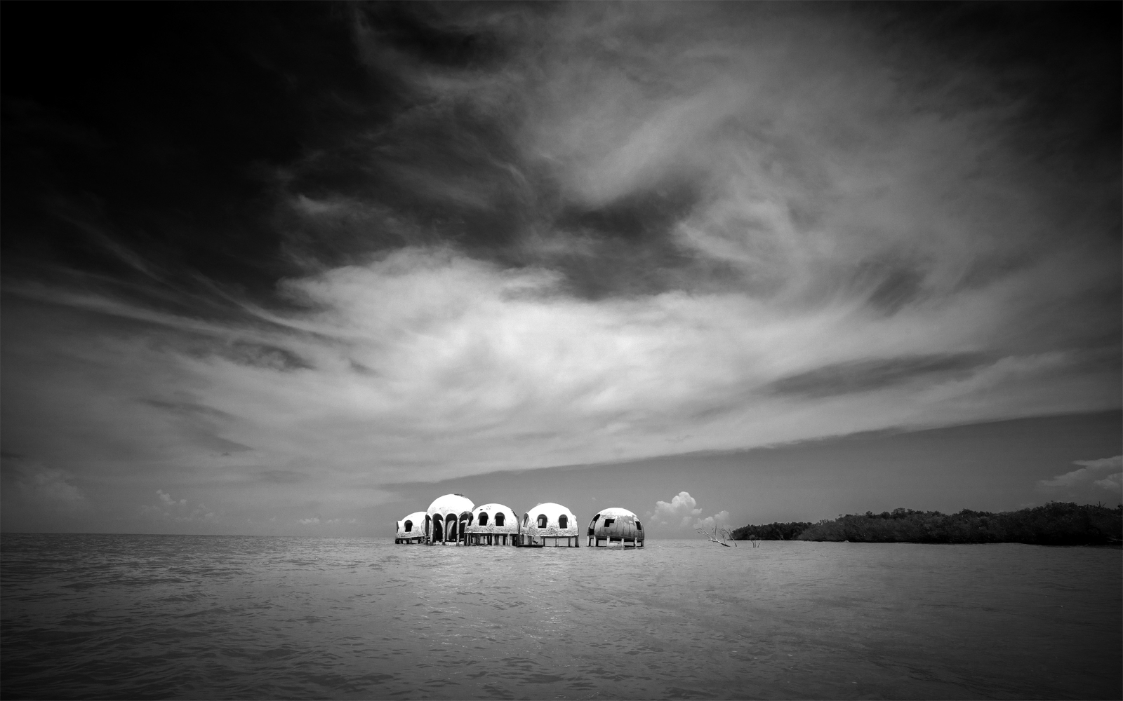 CAPE ROMANO DOME HOUSES 5 © 2014Barrier Island, Gulf Coast Butcher. Black & White Fine Art Photography