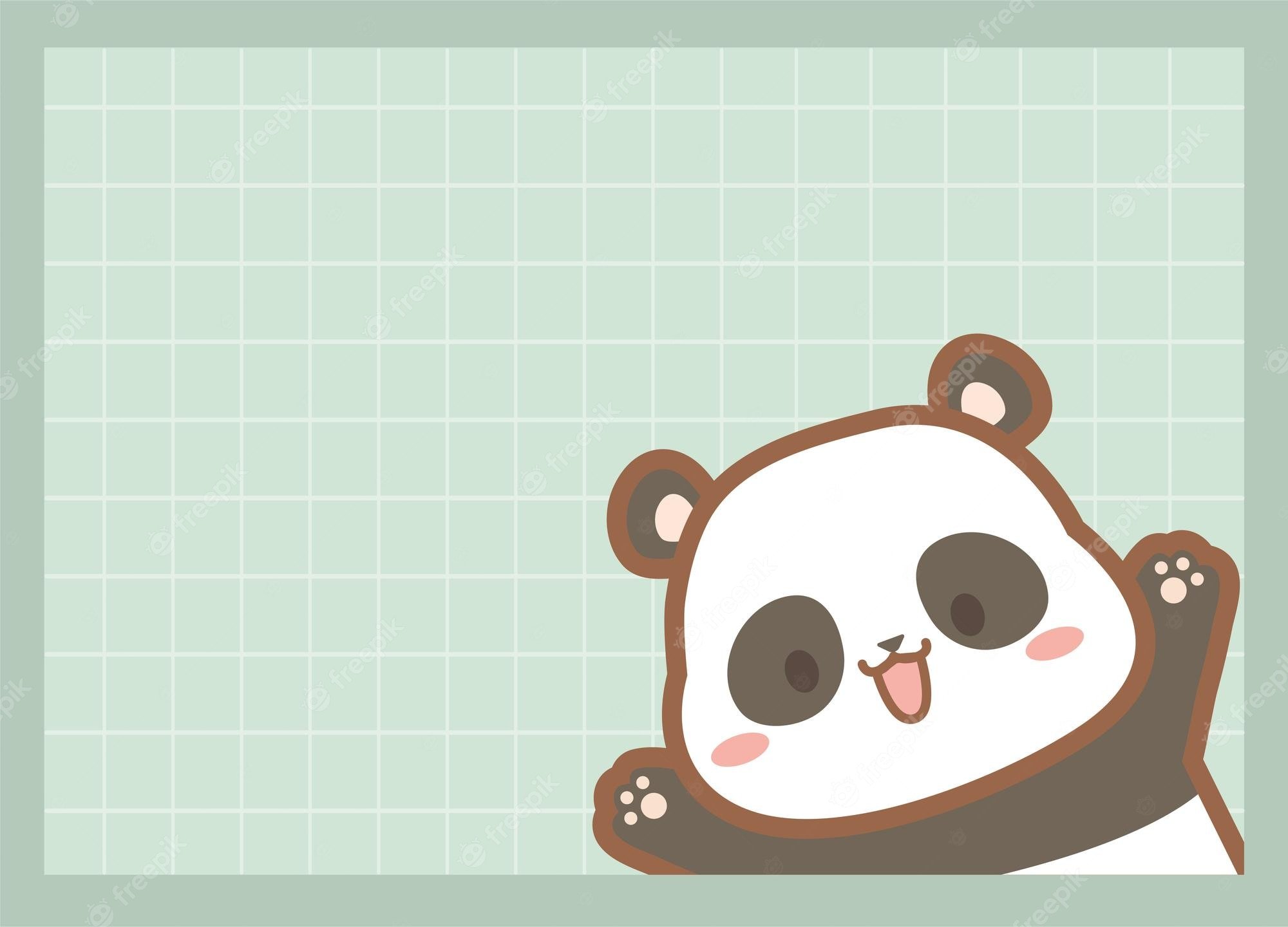 Cute panda wallpaper chibi style vector pastel colour