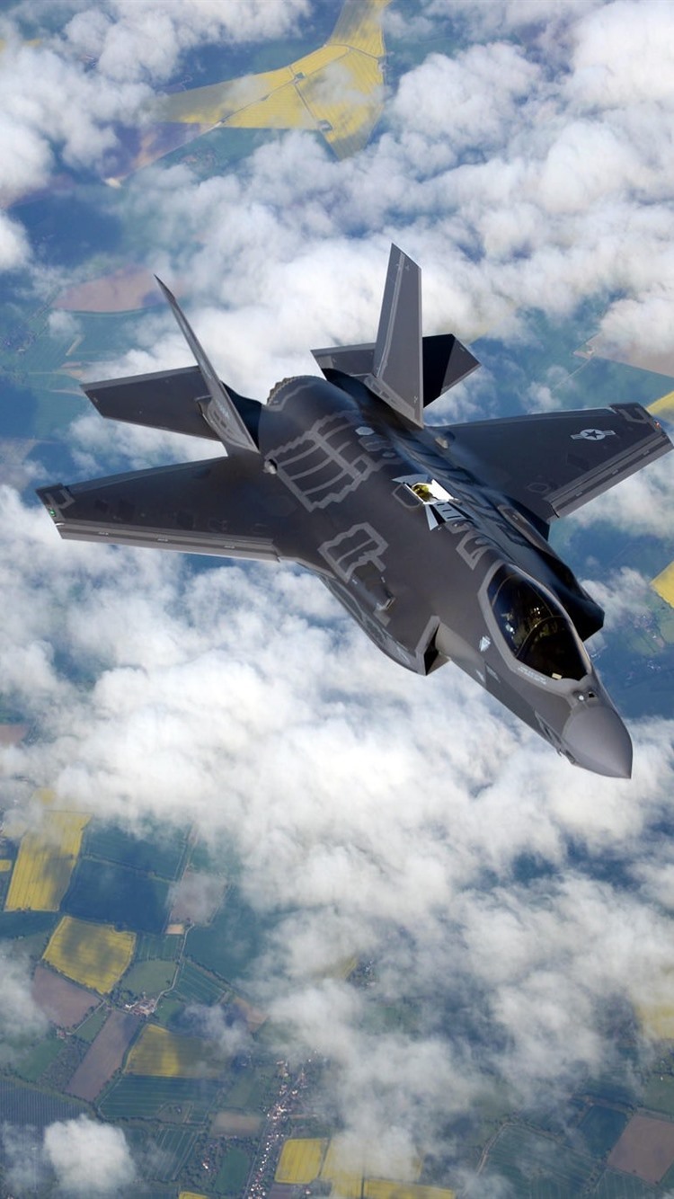 F 35B Fighter Flight In The Sky, Clouds 750x1334 IPhone 8 7 6 6S Wallpaper, Background, Picture, Image