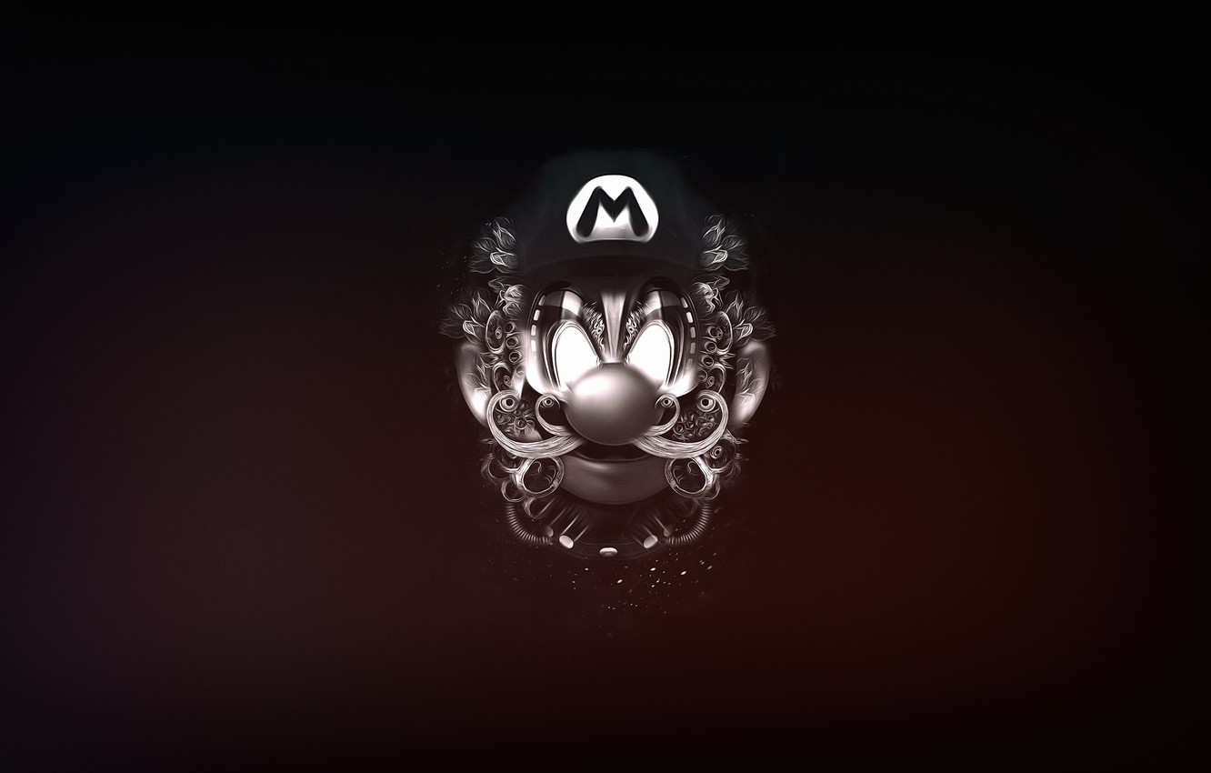 Wallpaper Minimalism, The game, Style, Mario, Background, Art, Mario, Super Mario, Black and white image for desktop, section минимализм