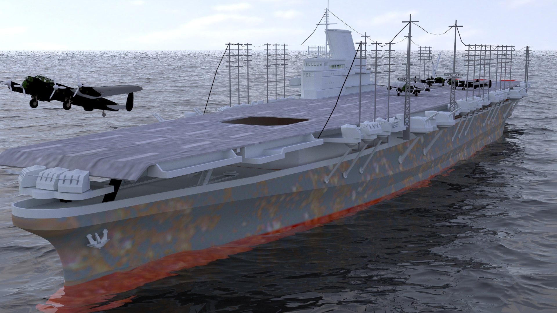3D shinano aircraft carrier japanese