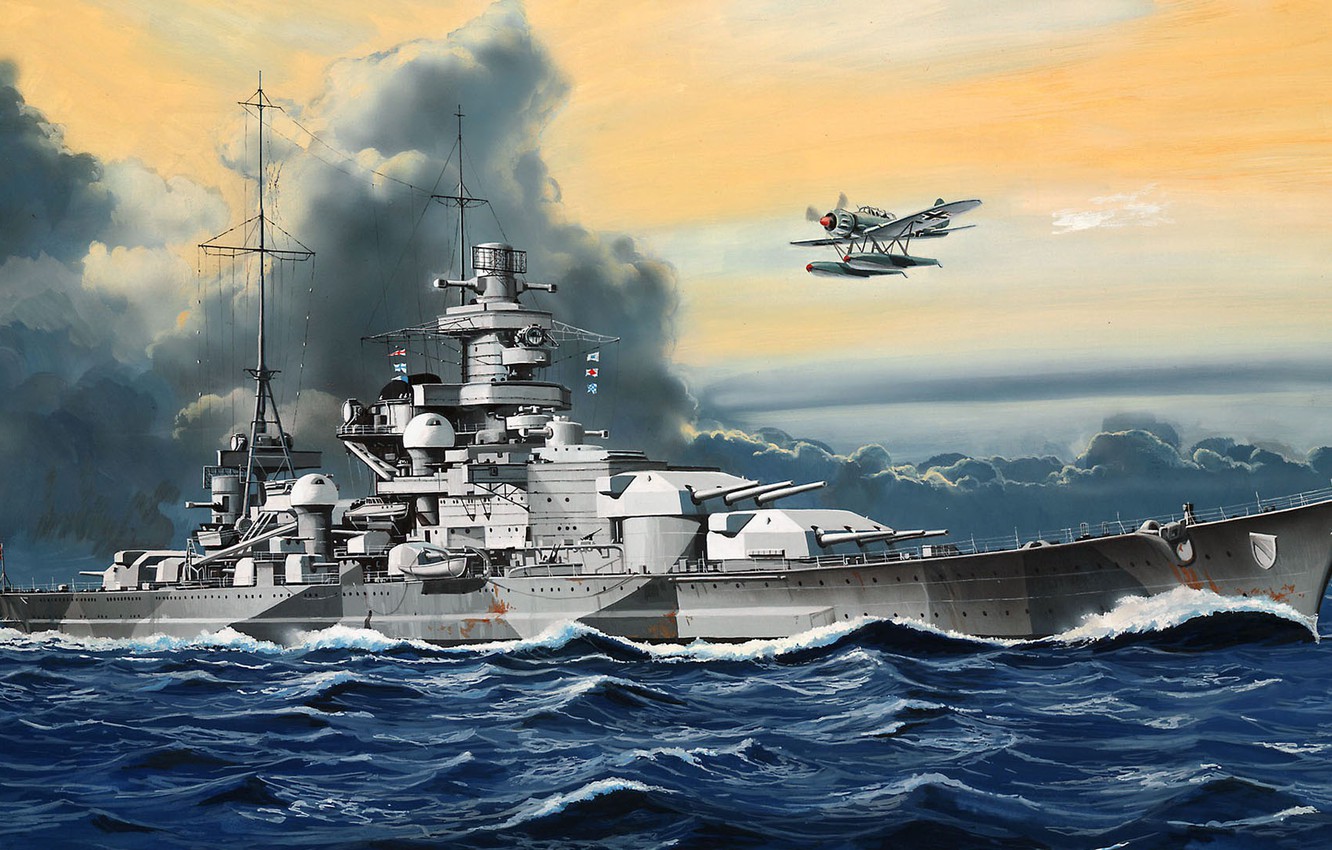 Wallpaper Germany, Kriegsmarine, Battleship, The Battleship Scharnhorst image for desktop, section оружие