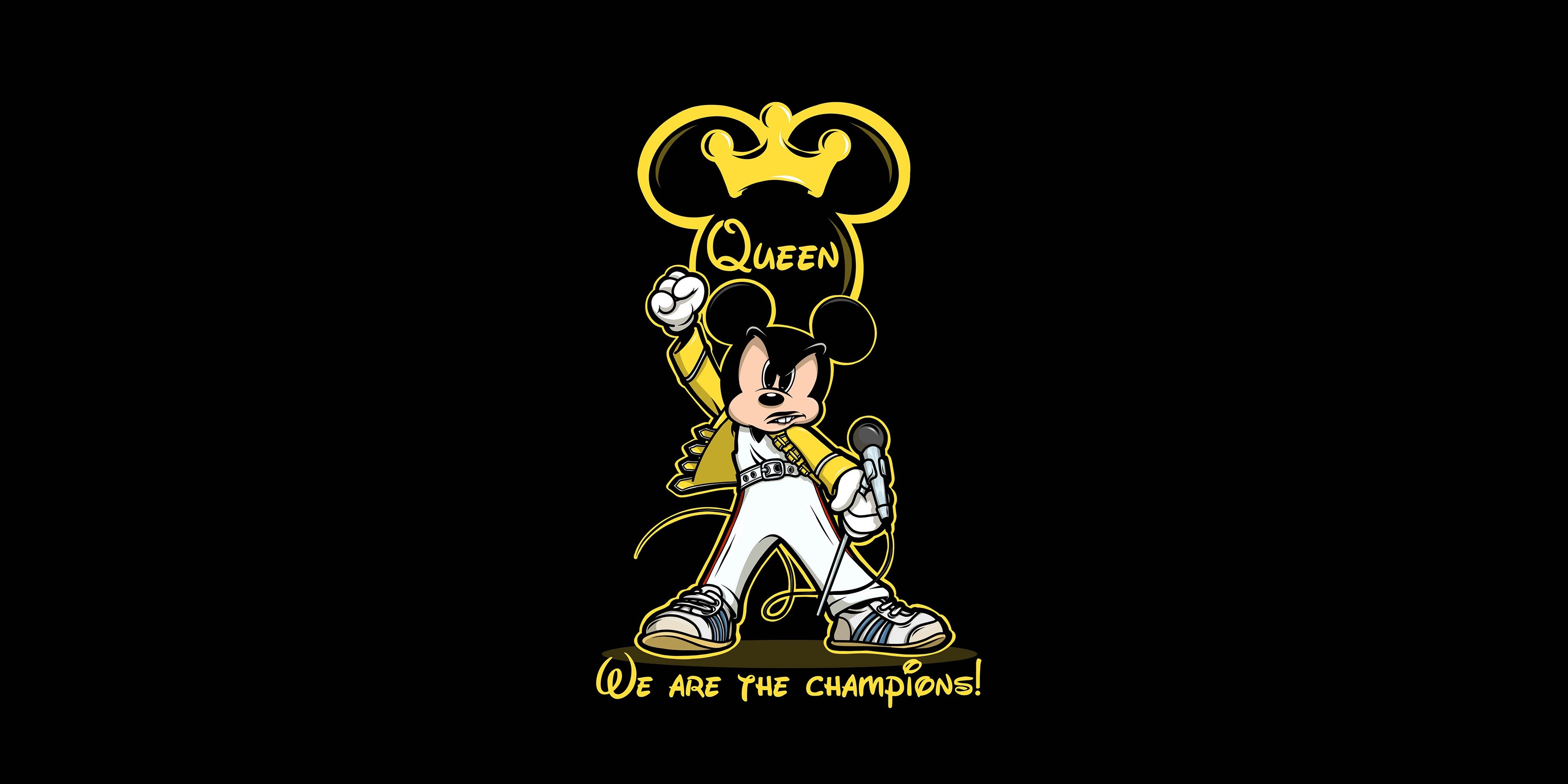 Wallpaper / Mickey Mouse, music, Queen, artwork free download