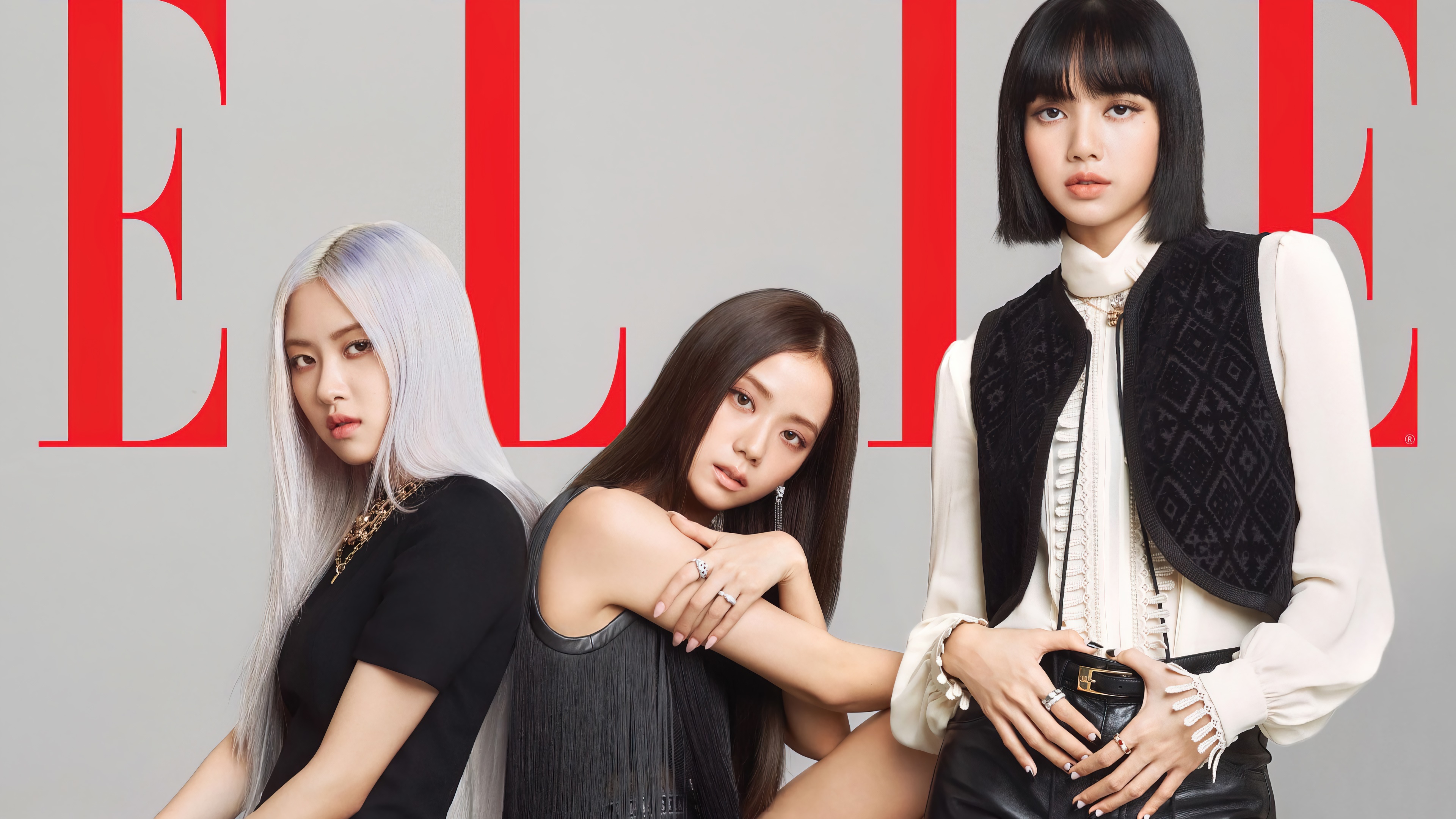 wallpaper, blackpink, rose, jisoo, lisa, elle, 4k, HD Gallery HD Wallpaper