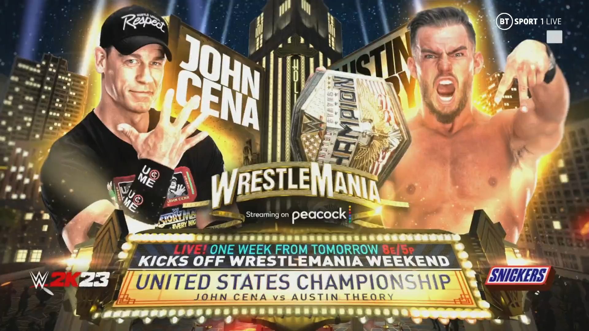 WrestlePurists Cena vs Austin Theory for the U.S Title will be opening Night 1 of WrestleMania! #Smackdown