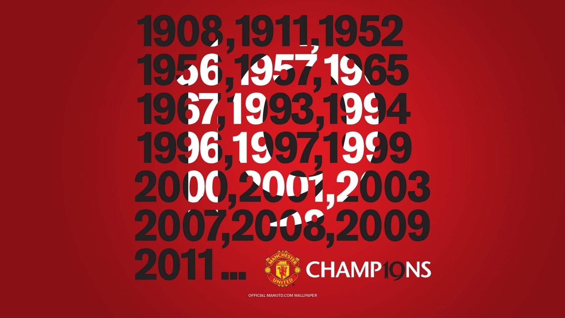 Wallpaper, Manchester United, champions, year, emblem 1920x1080