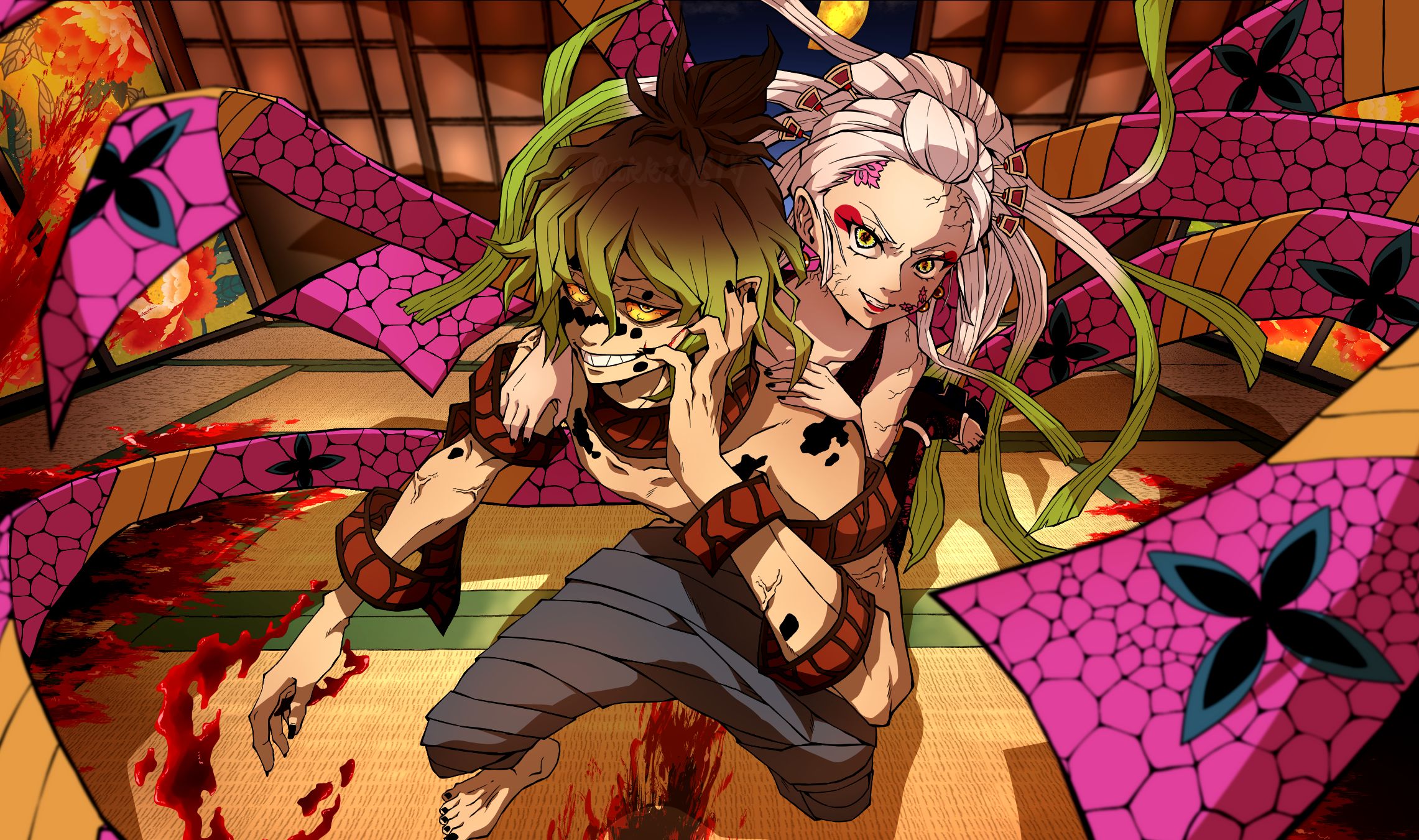 HD desktop wallpaper: Anime, Demon Slayer: Kimetsu No Yaiba, Daki (Demon Slayer), Gyutaro (Demon Slayer) download free picture