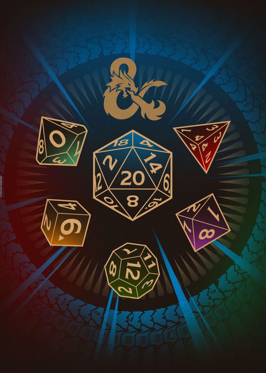 Dice Set Blue' Poster by Dungeons and Dragons