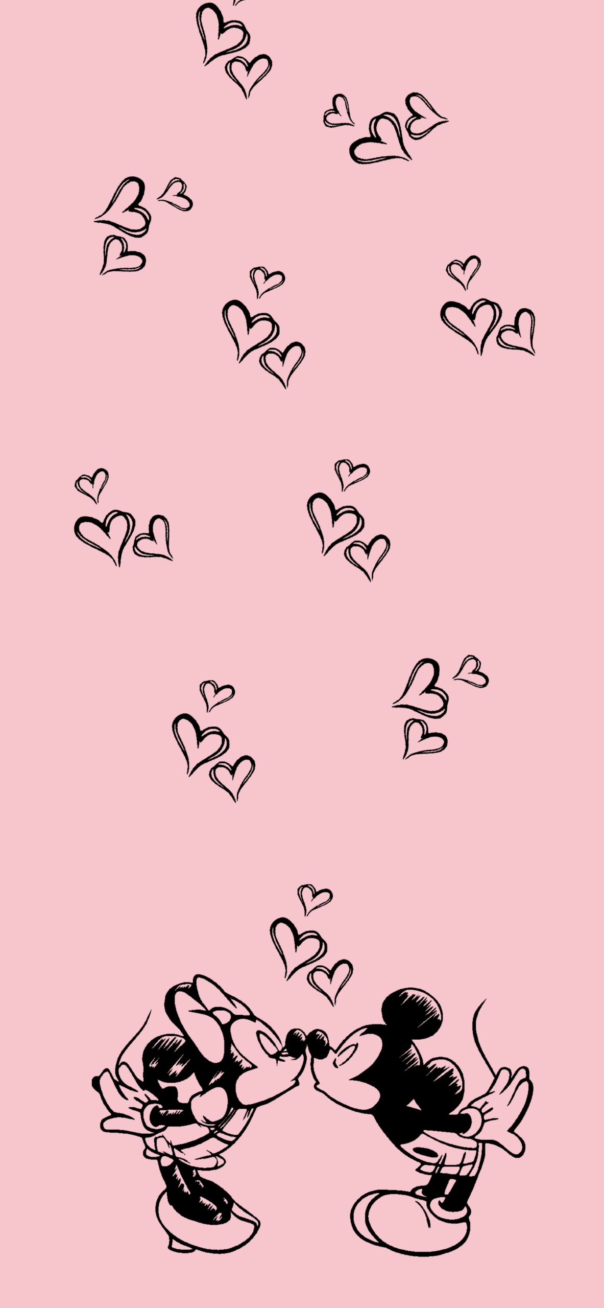 Mickey & Minnie Mouse Pink Wallpaper