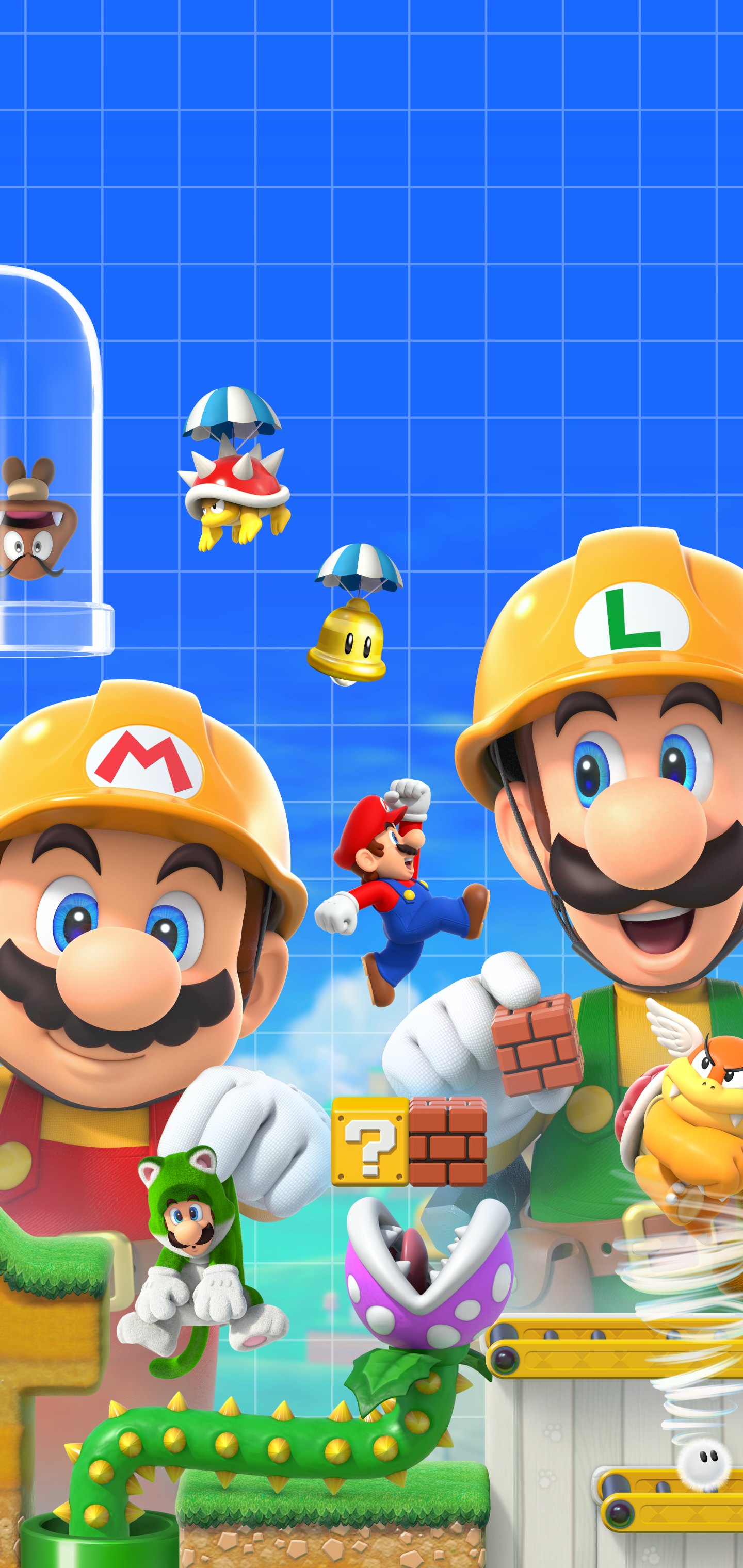Wallpaper / Video Game Super Mario Maker 2 Phone Wallpaper, Mario, Goomba, Luigi, Toad (Mario), 1440x3040 free download