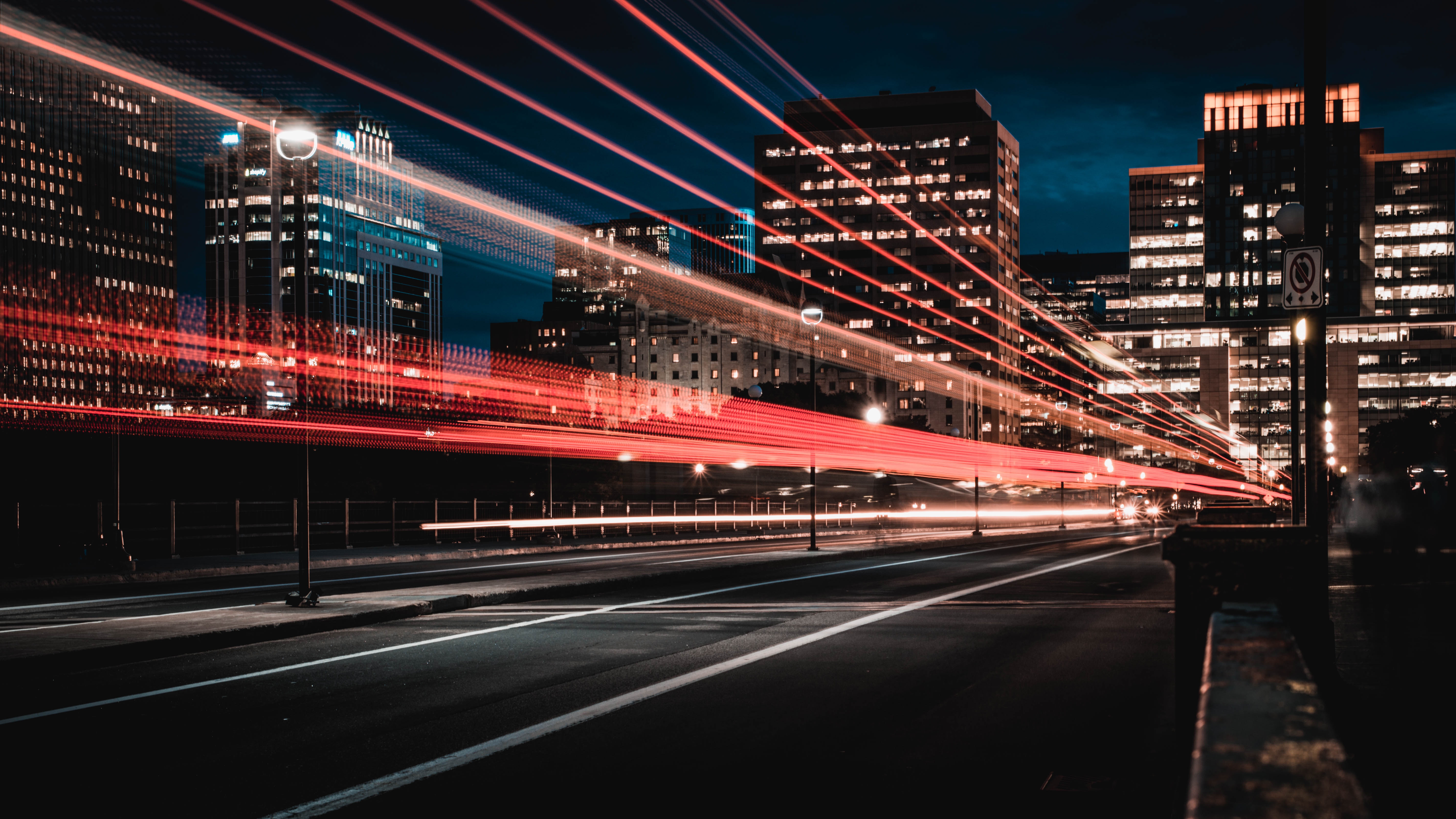5955x3350 night, moving, road, Free image, wallpaper, traffic, transportation, speed, light, wallpaper, desktop background, desktop wallpaper, amazing wallpaper, building, desktop background, urban, light trail, highway, blur, dark