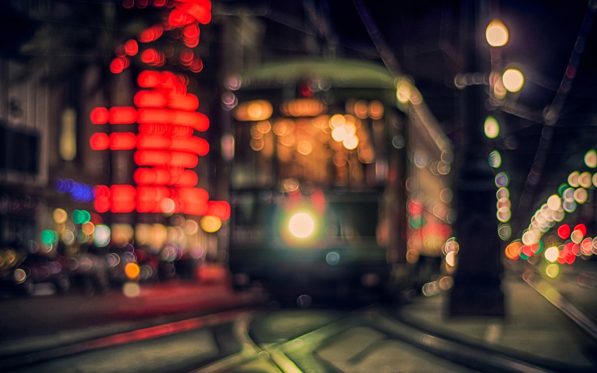 City Street Lights Night Bokeh Photography Wallpaper