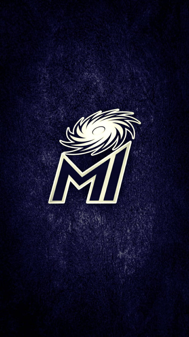 Download Mumbai Indians Logo With Swirling Design Wallpaper