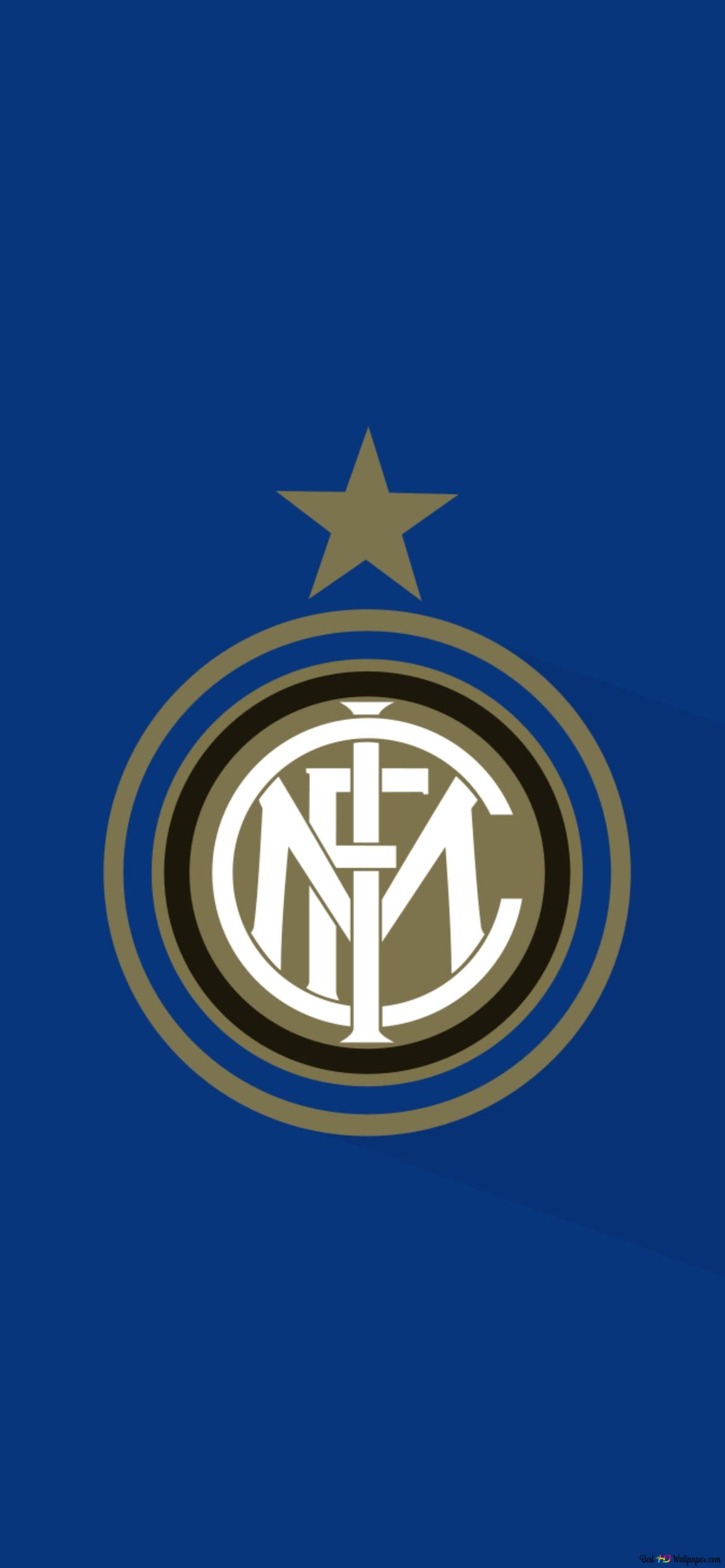 Inter Milan FC team logo in blue background 2K wallpaper download