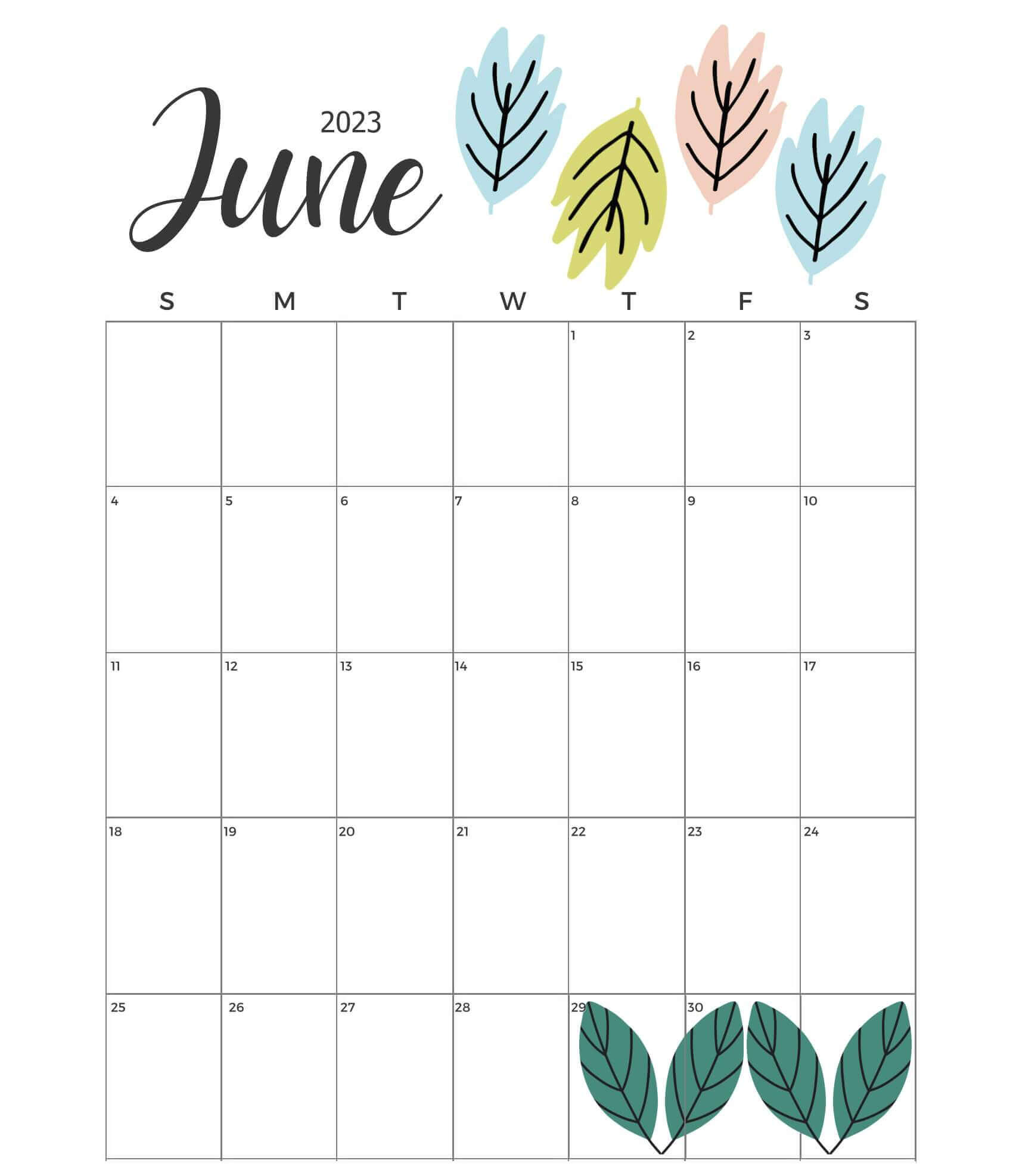 Cute June 2023 Calendar Floral Designs Wallpapers