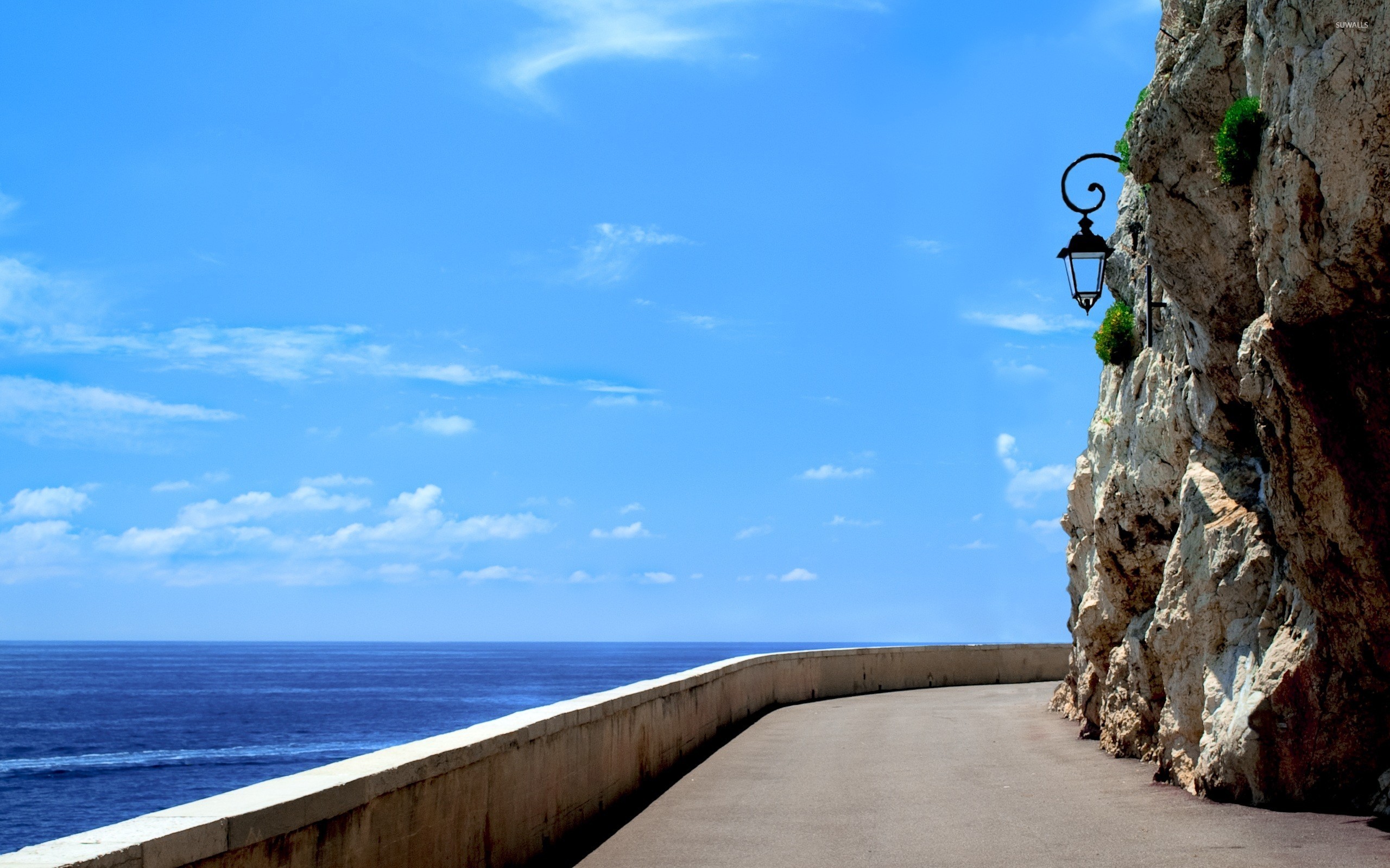 Road on the ocean coast wallpaper wallpaper