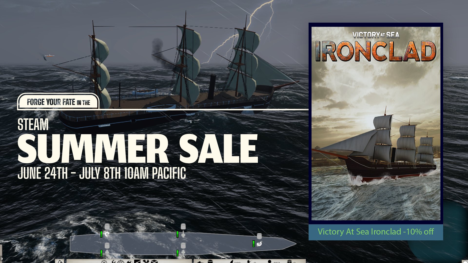 Evil Twin Artworks naval #RTSgames Victory at Sea Ironclad & Pacific are currently part of the #Steamsummersale, come and dive in now! #Steam #IndieDev #naval #ScreenshotSunday