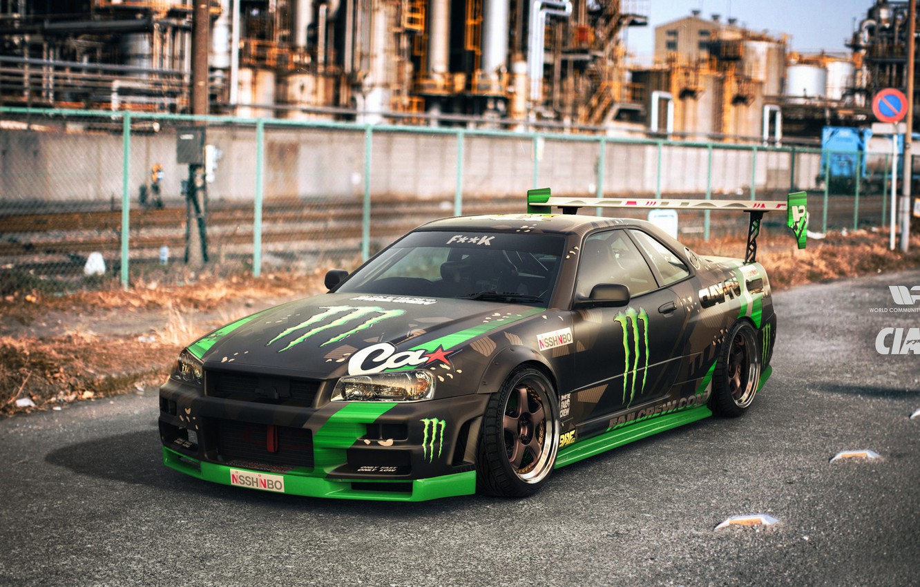Wallpaper Auto, Machine, Nissan, GT R, Skyline, Nissan Skyline, Rendering, Japanese, Nissan Skyline GT R, GT R, R 34, Nissan Skyline R34, Polischuk, Polischuk Who Stayed, Nissan Skyline Failcrew Drift Team, R 34 Image For