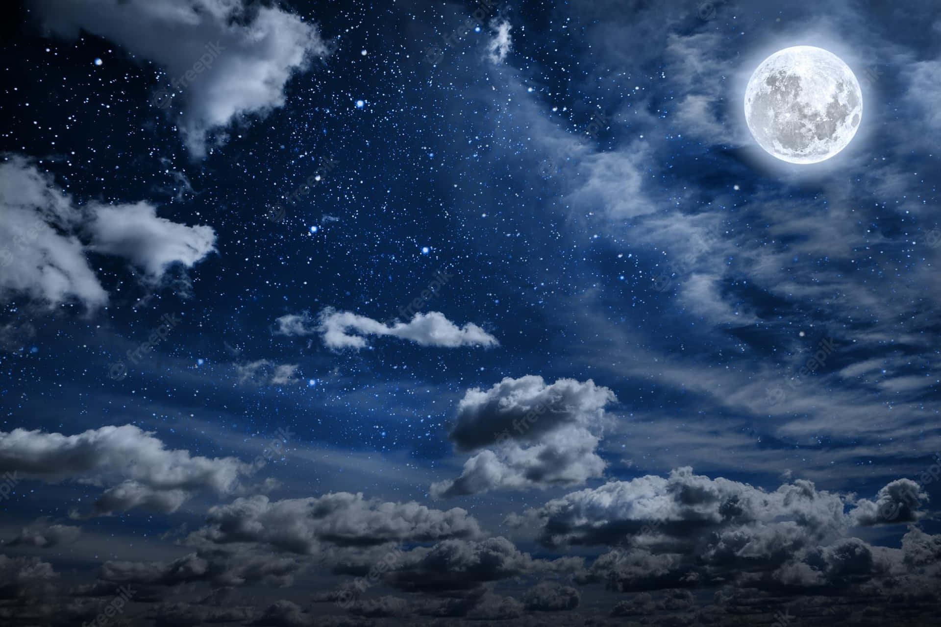 Download Hefty Cloud Starr Night Sky Moon Wallpaper