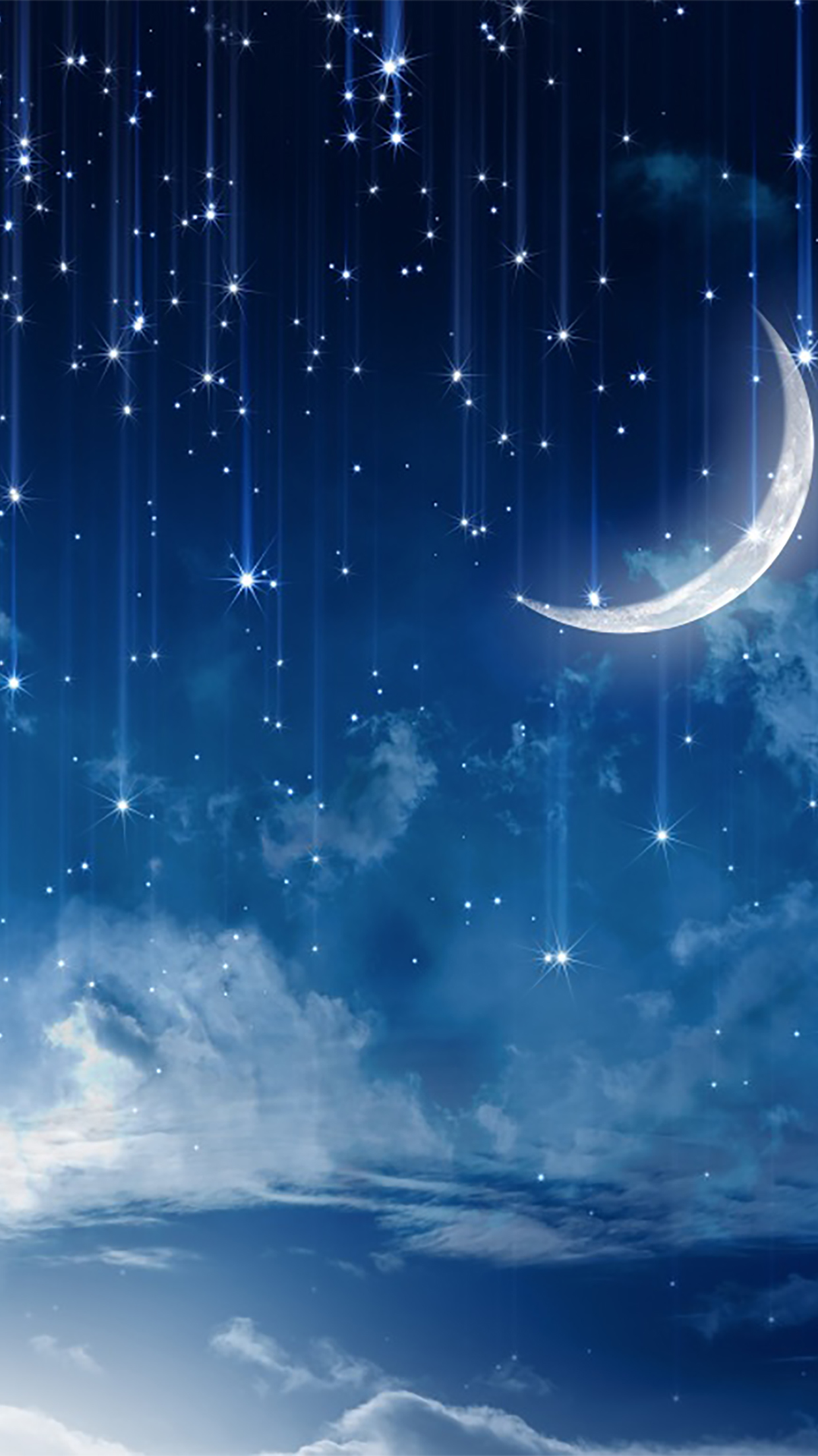 Sky, Sky with stars and moon Wallpaper for iPhone Pro Max, X, 6