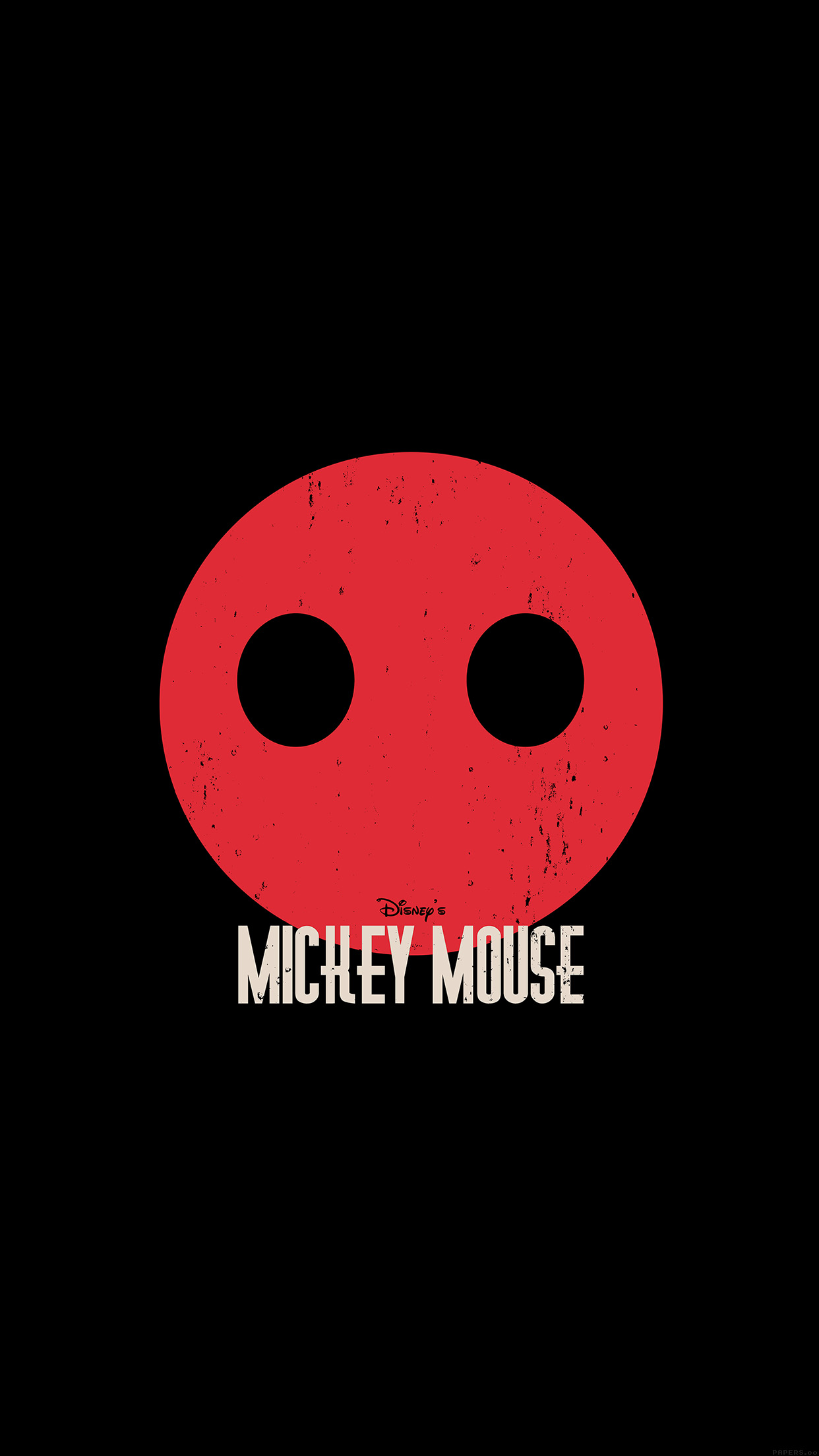 Mickey Mouse Dark Minimal Circle