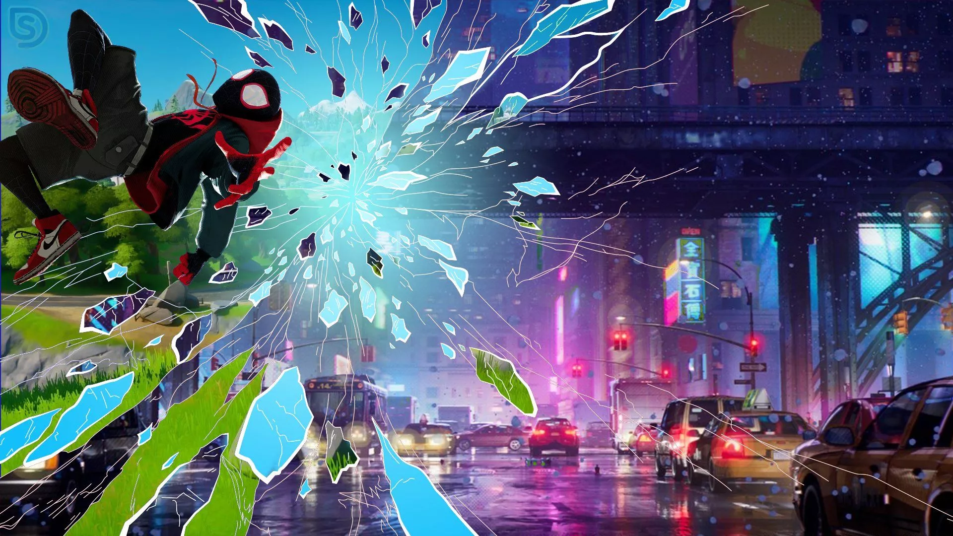 Squatingdog made you this Miles Morales x Fortnite wallpaper for the hope that he comes into the game! Cheers!