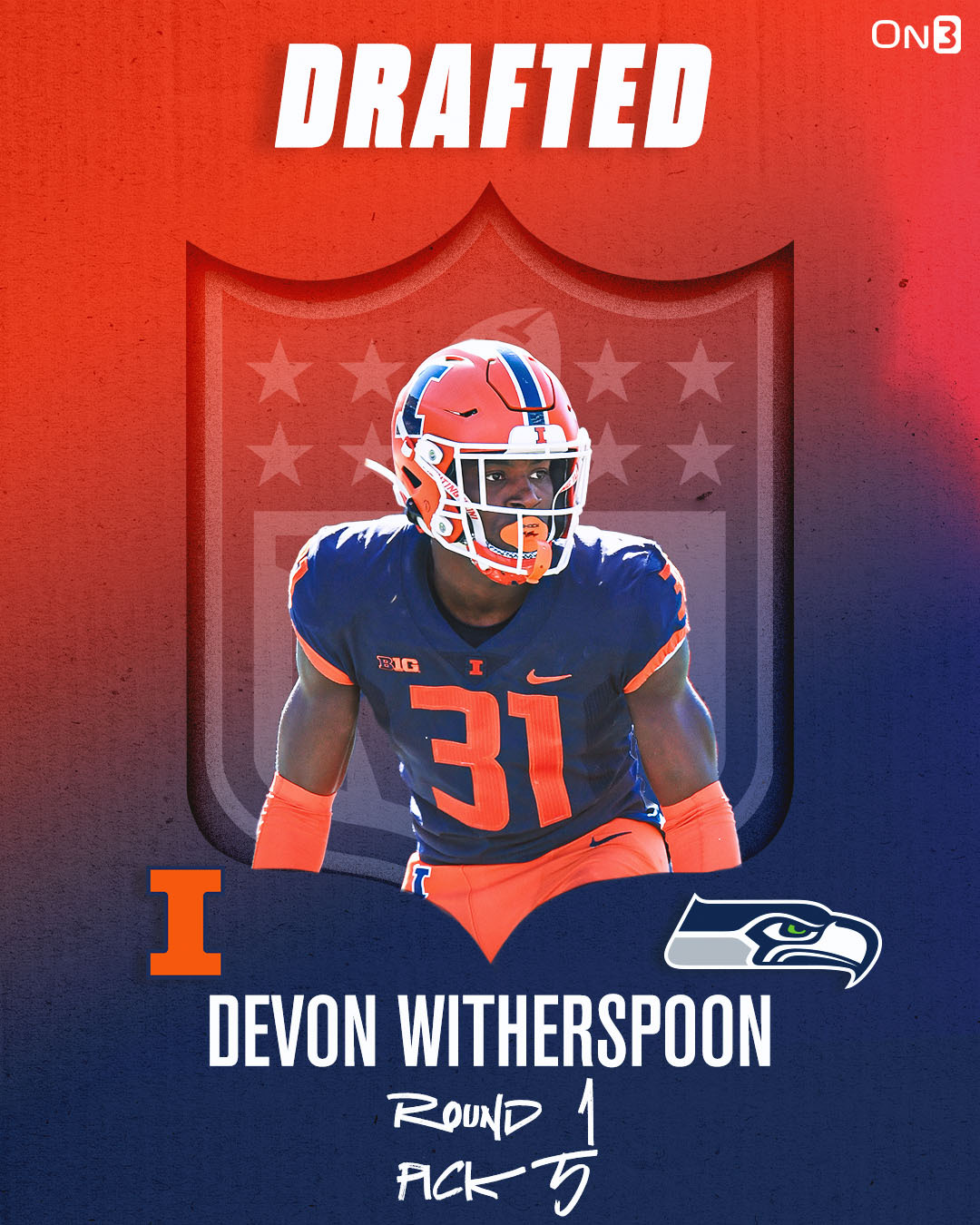 On3 Seattle Seahawks select Illinois CB Devon Witherspoon with the 5th pick in the 2023 NFL Draft