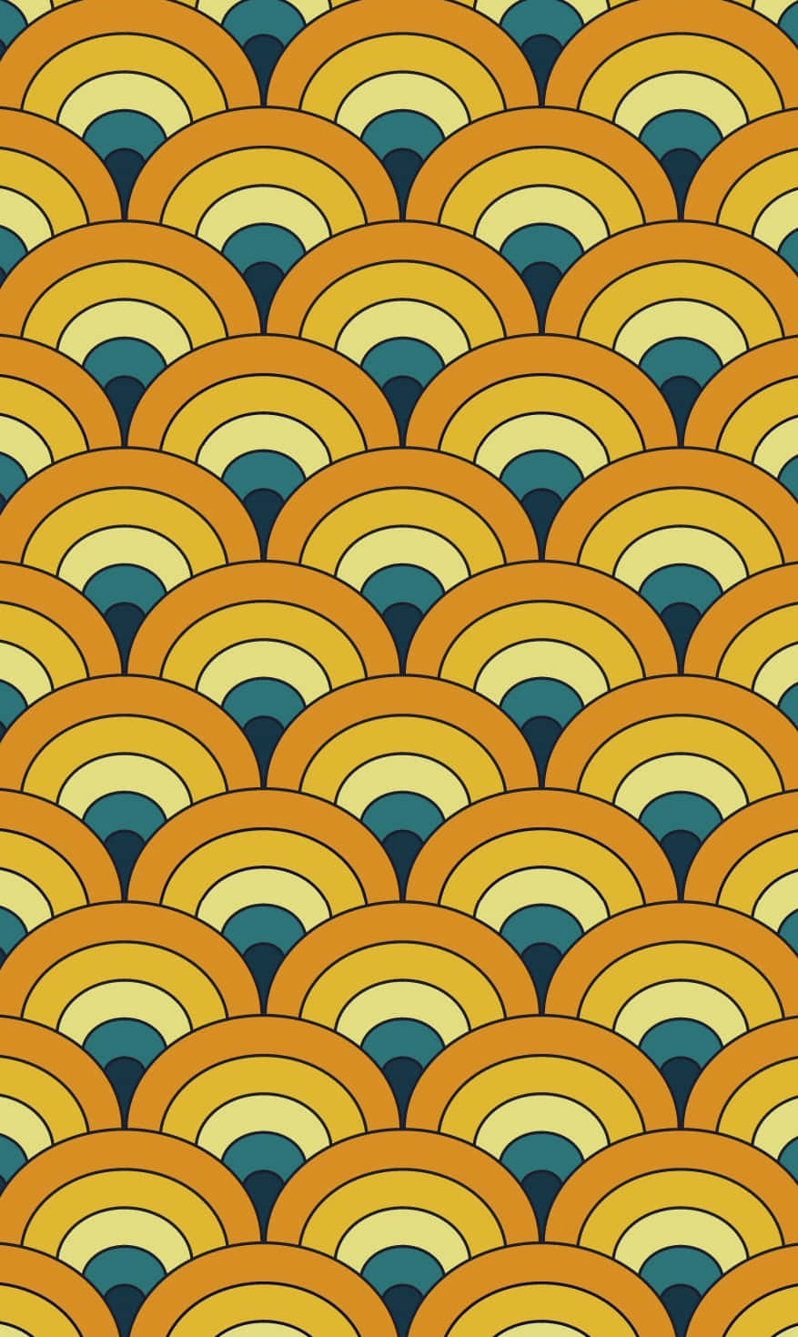 Download 70's Groovy Background Yellow And Blue Curve Patter