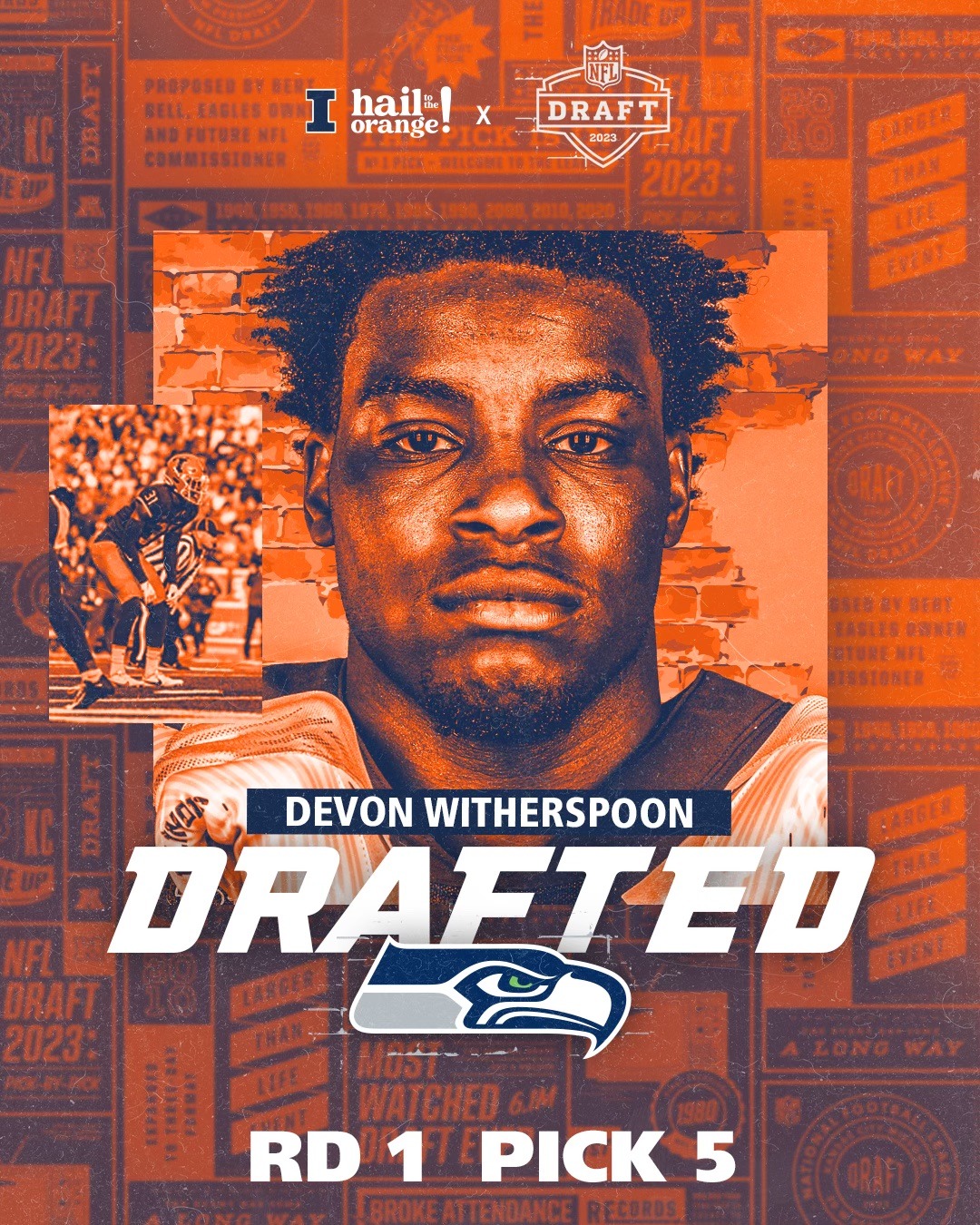 Witherspoon Picked No. 5 Overall by Seattle, Becomes Highest Drafted DB in Illini History of Illinois Athletics