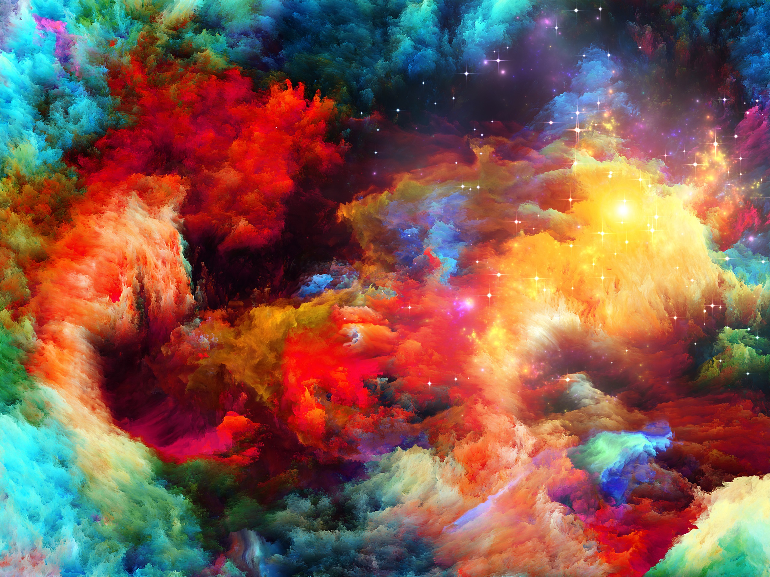 Wallpaper Colorful space, abstract design, stars 2560x1920 HD Picture, Image