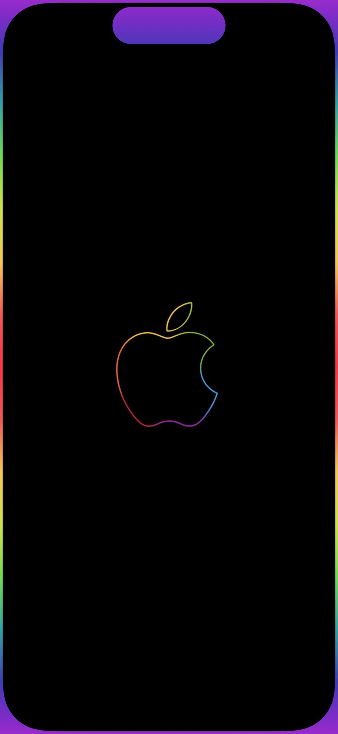 iPhone 14 pro neon border wallpaper