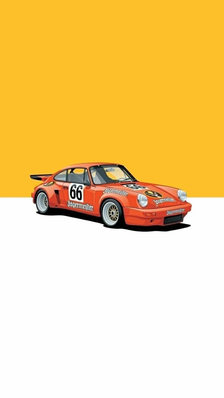 Orange car. Vintage racing poster, Art cars, Car artwork