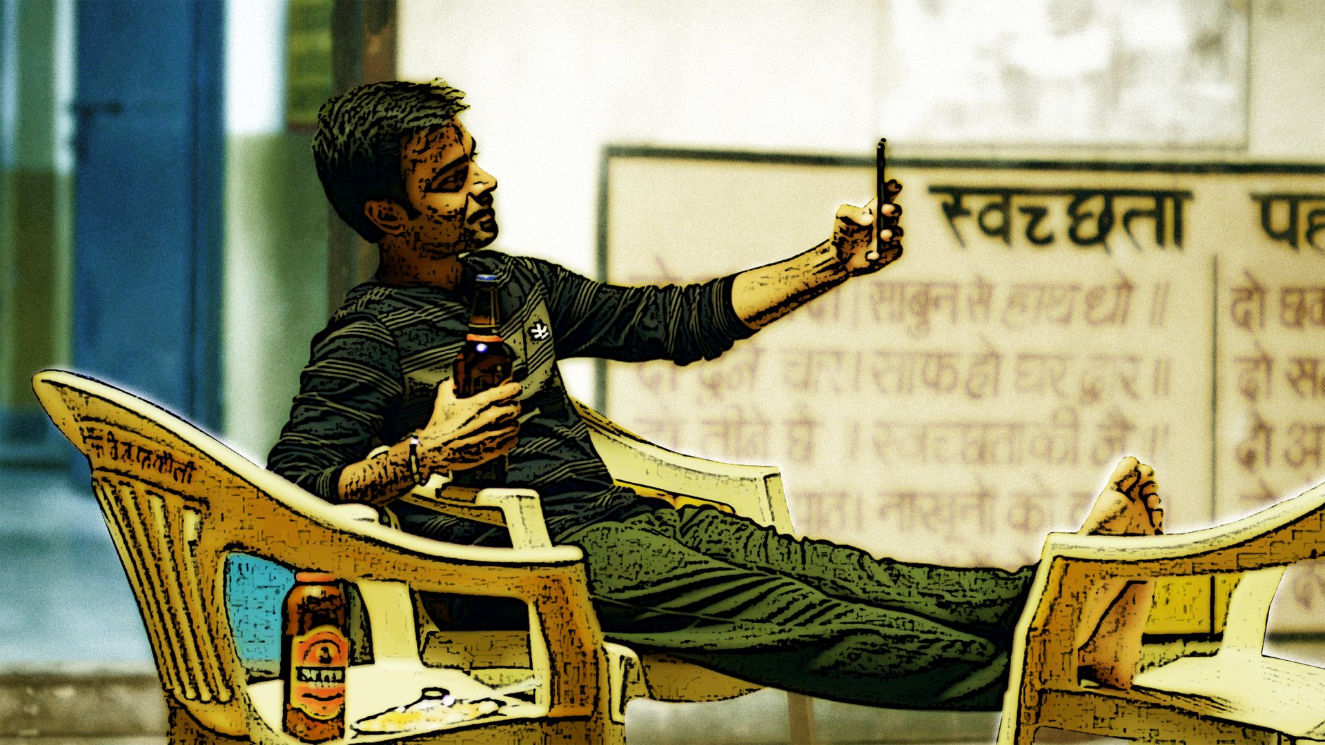 A still from the TV Series Panchayat on Amazon