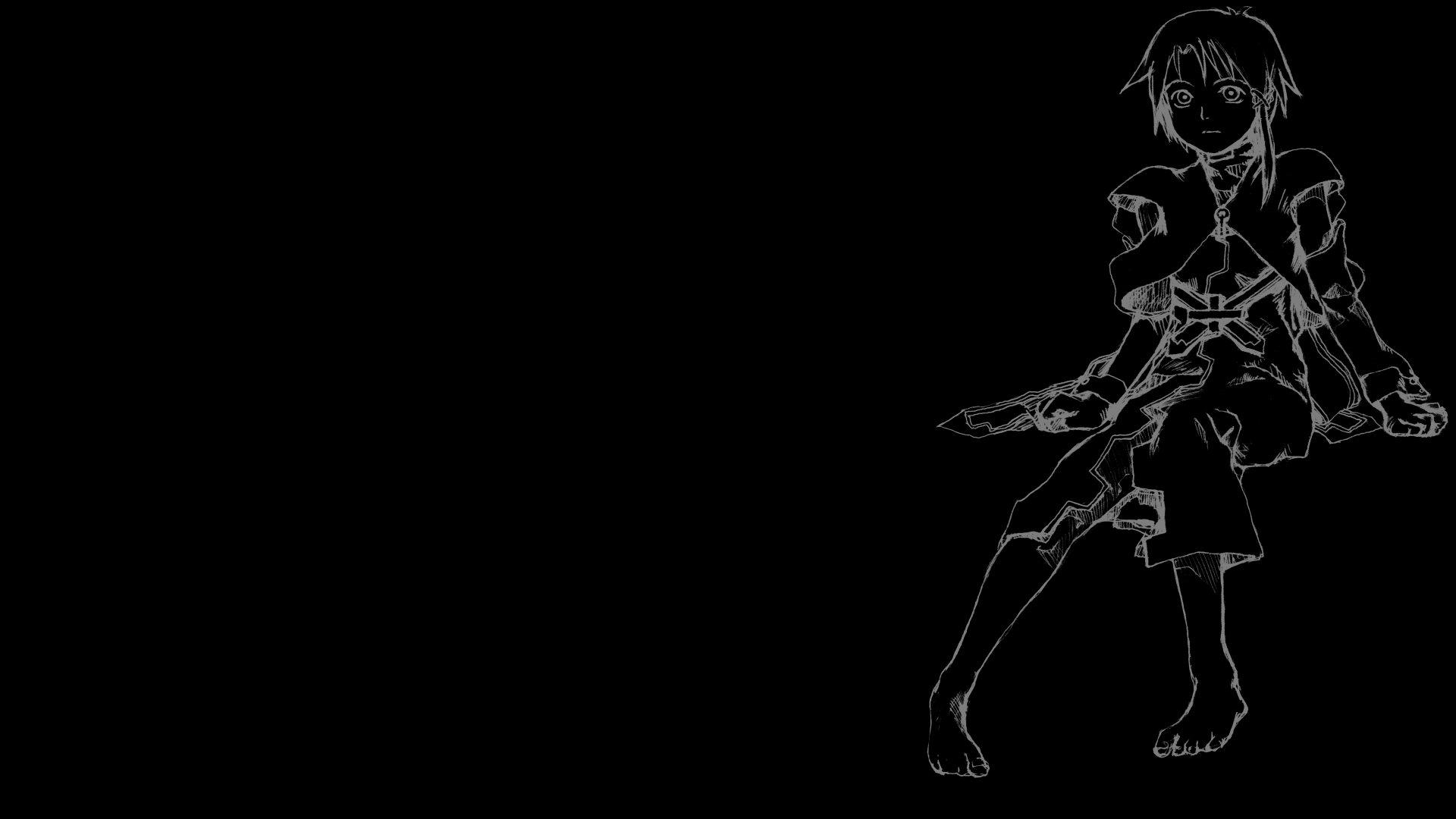 Wallpaper, Serial Experiments Lain, Lain Iwakura, minimalism, anime girls 1920x1080